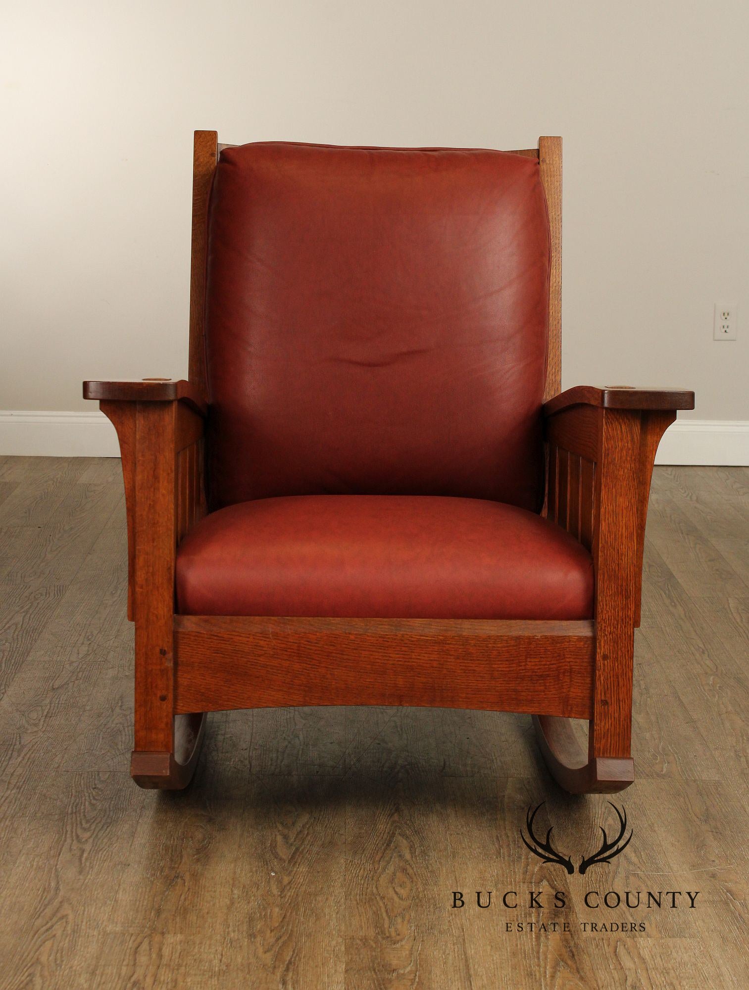 Stickley Mission Collection Oak and Leather Rocker