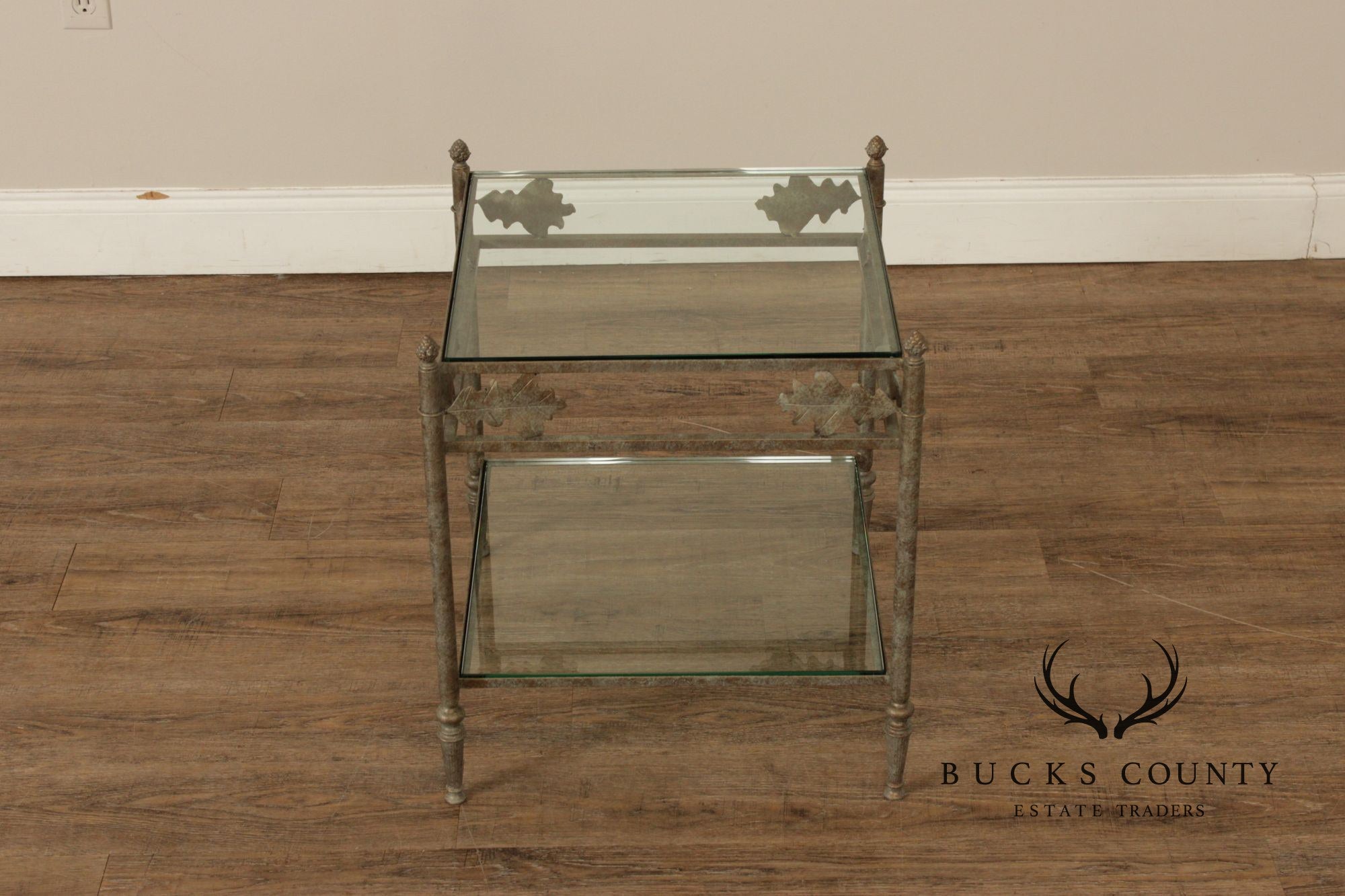 Vintage Iron Two-Tier Glass Stand