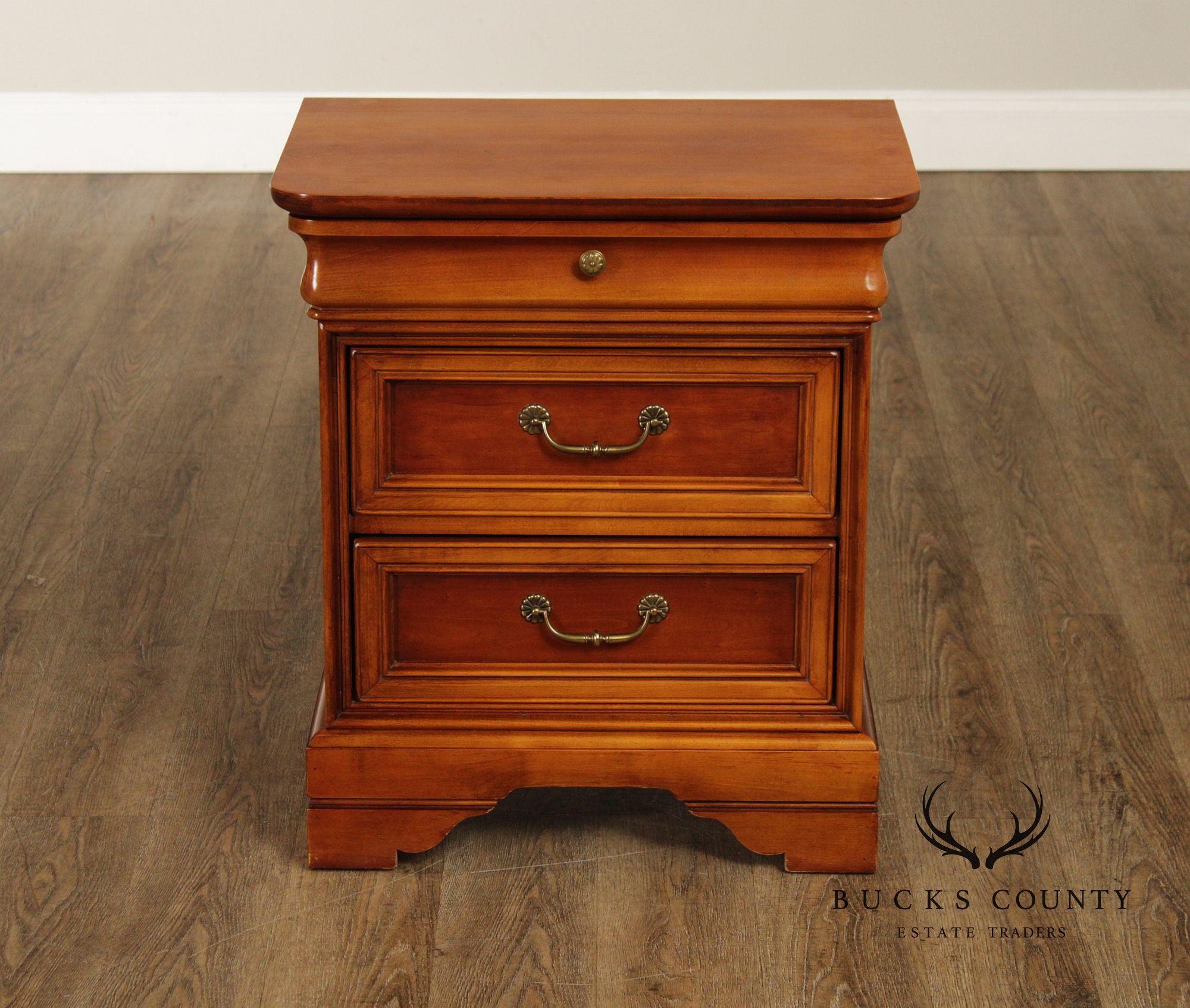 Lexington 'Chez Michelle' Pair Of Cherry Louis Philippe Style Three-Drawer Nightstands