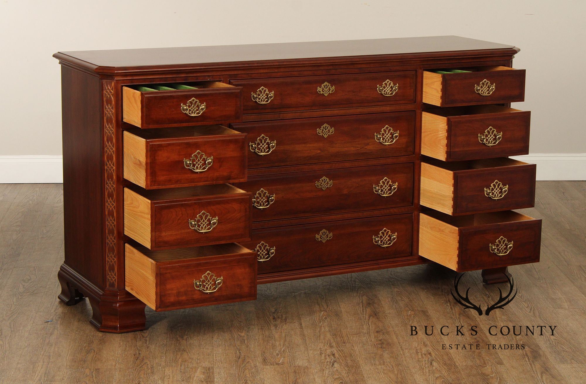 Pennsylvania House Chippendale Style Cherry Triple Chest