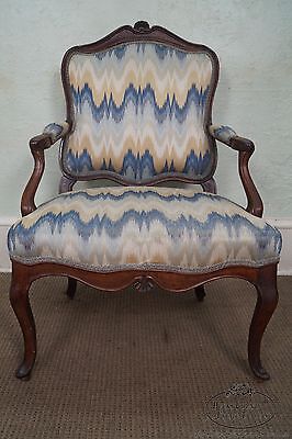 Antique 19th Century French Louis XV Style Fauteuil Open Arm Chair