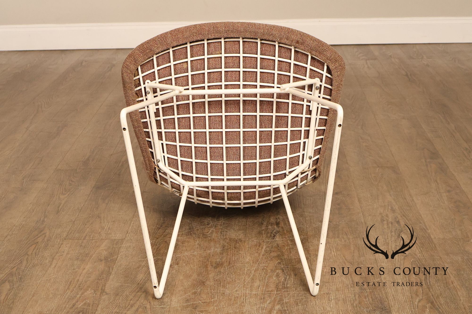 Harry Bertoia For Knoll Pair Of Wire Dining Side Chairs With Full Cushions