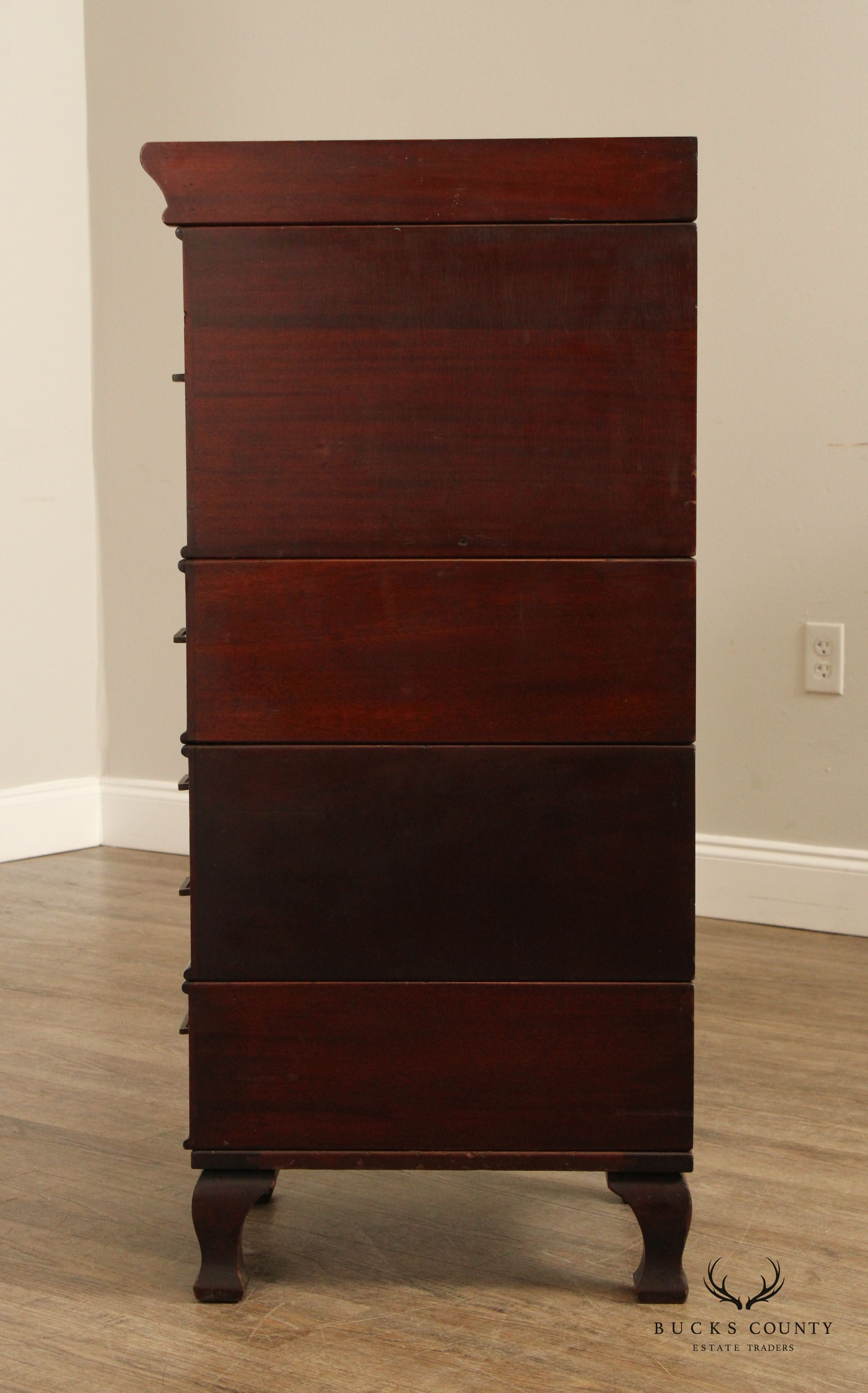 Antique Mahogany Stacking Office Cabinet