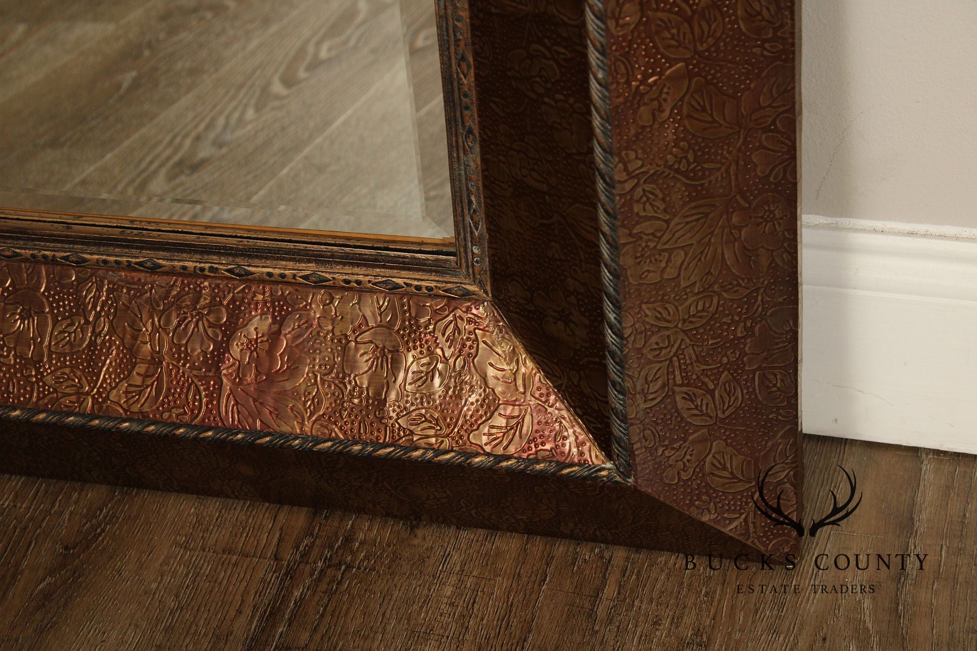 Howard Elliot Collection Chased Embossed Metal Wall Mirror