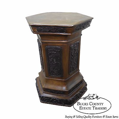 Heavy Bronze Renaissance Style Hexagon Pedestal