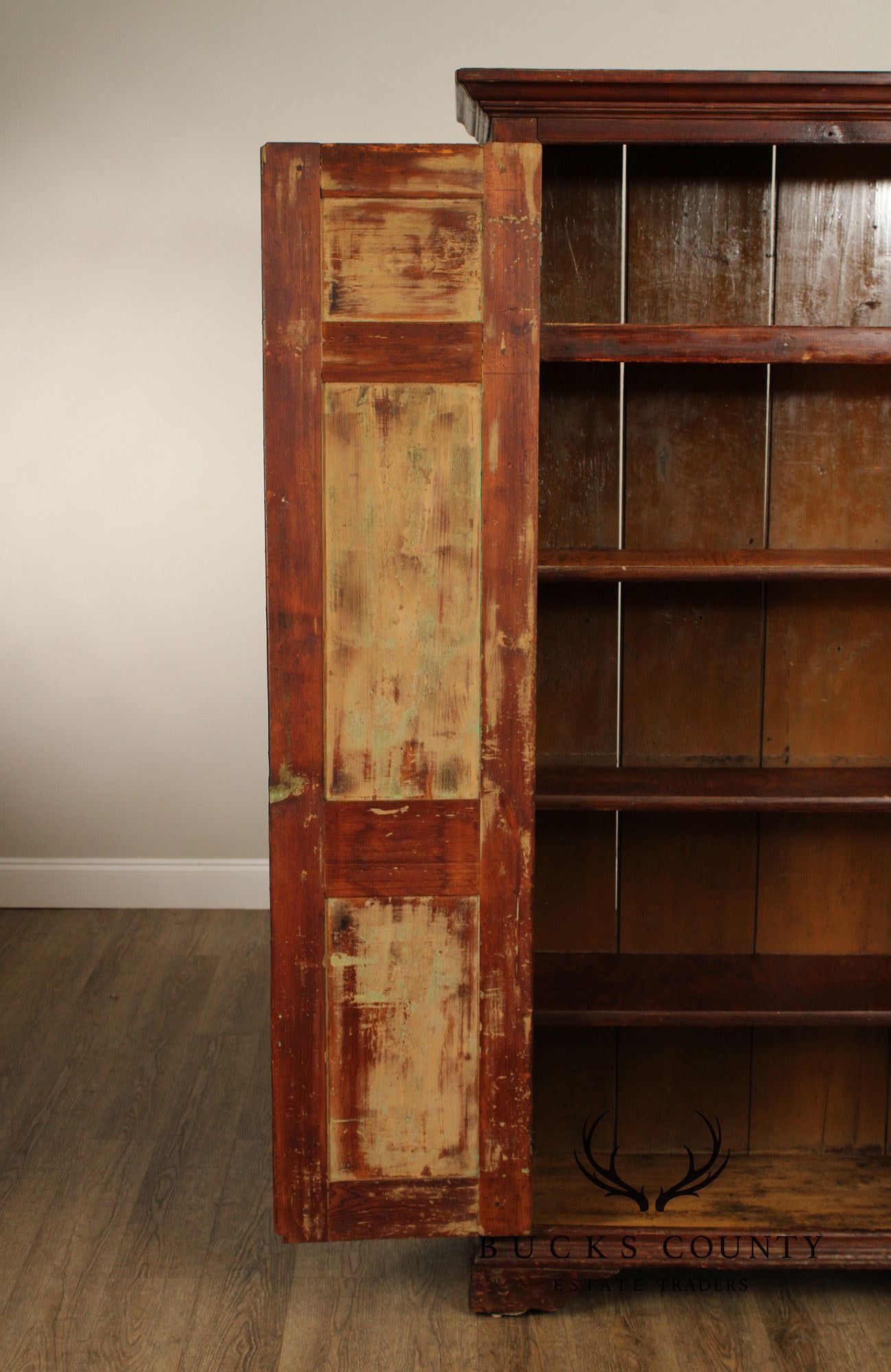 Antique Pine Two-Door Pantry or Storage Cupboard