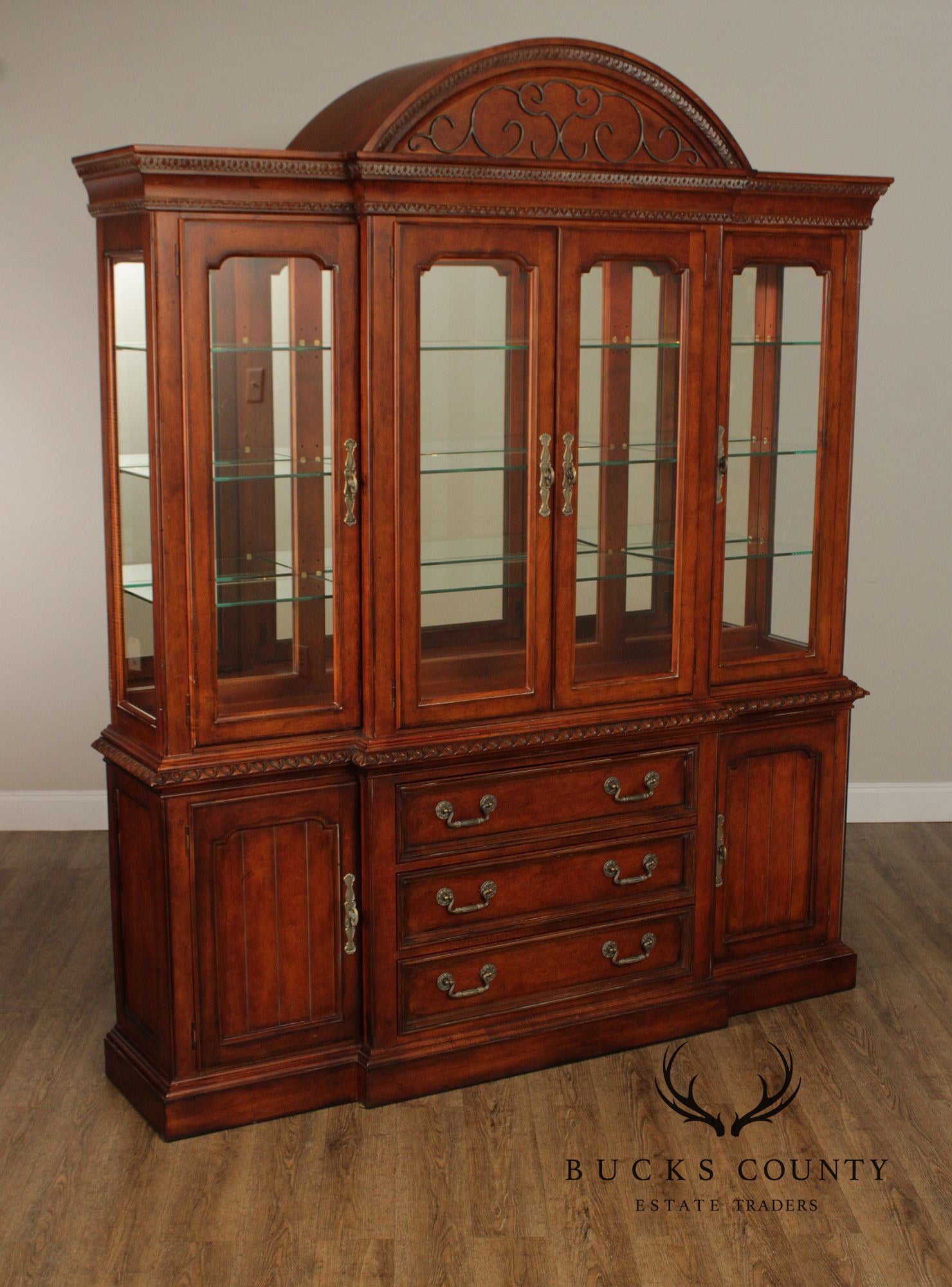 Hickory White Four Door China Cabinet