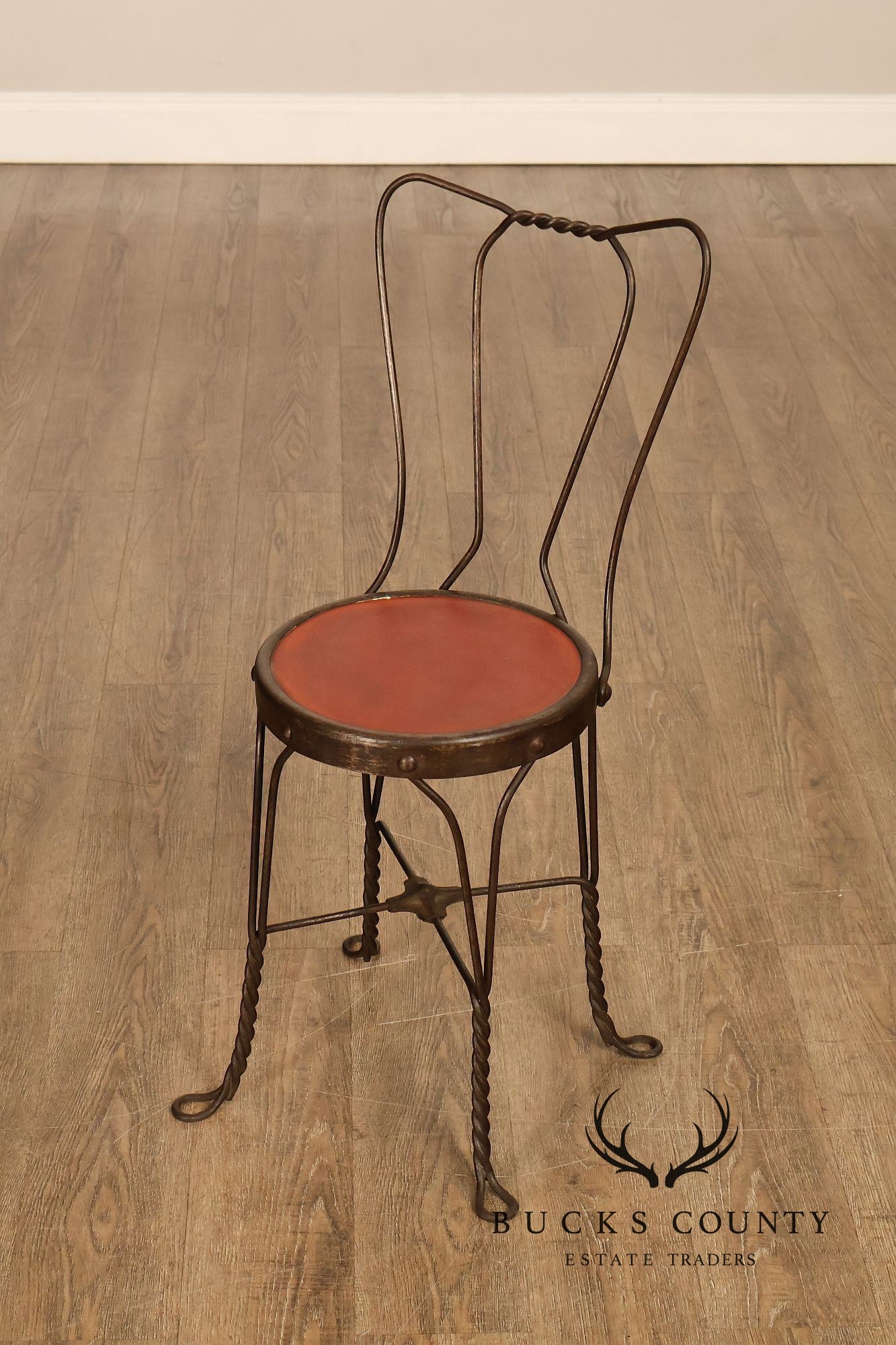 Set of 4 Vintage Wrought Iron Ice Cream Parlor Chairs