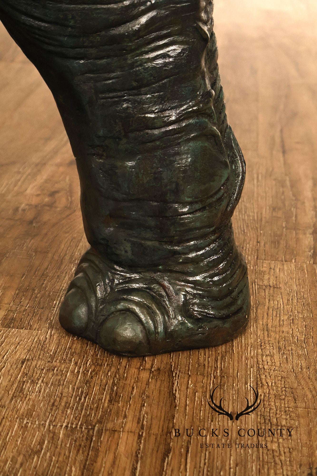 Monumental Patinated Bronze Elephant Statue