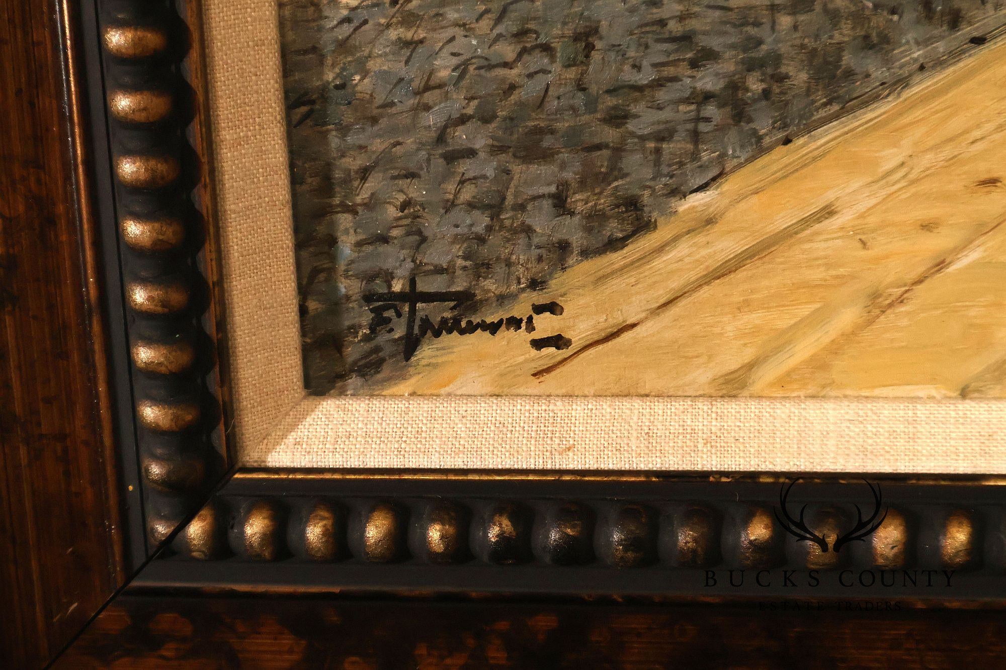 Francesco Tammaro Framed Painting, 'Strolling by the Seine'