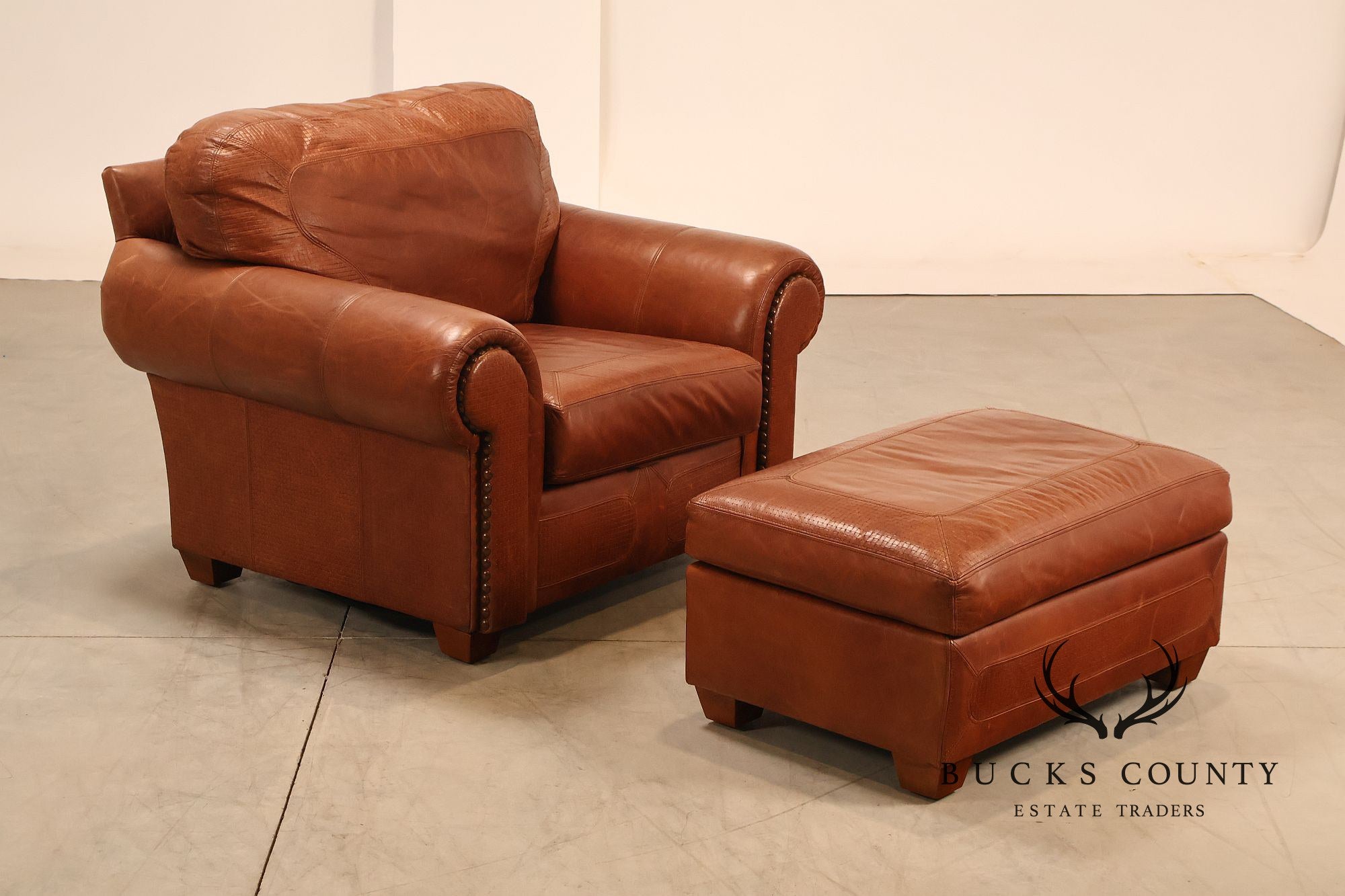 Stickley Santa Fe Leather Chair And Ottoman