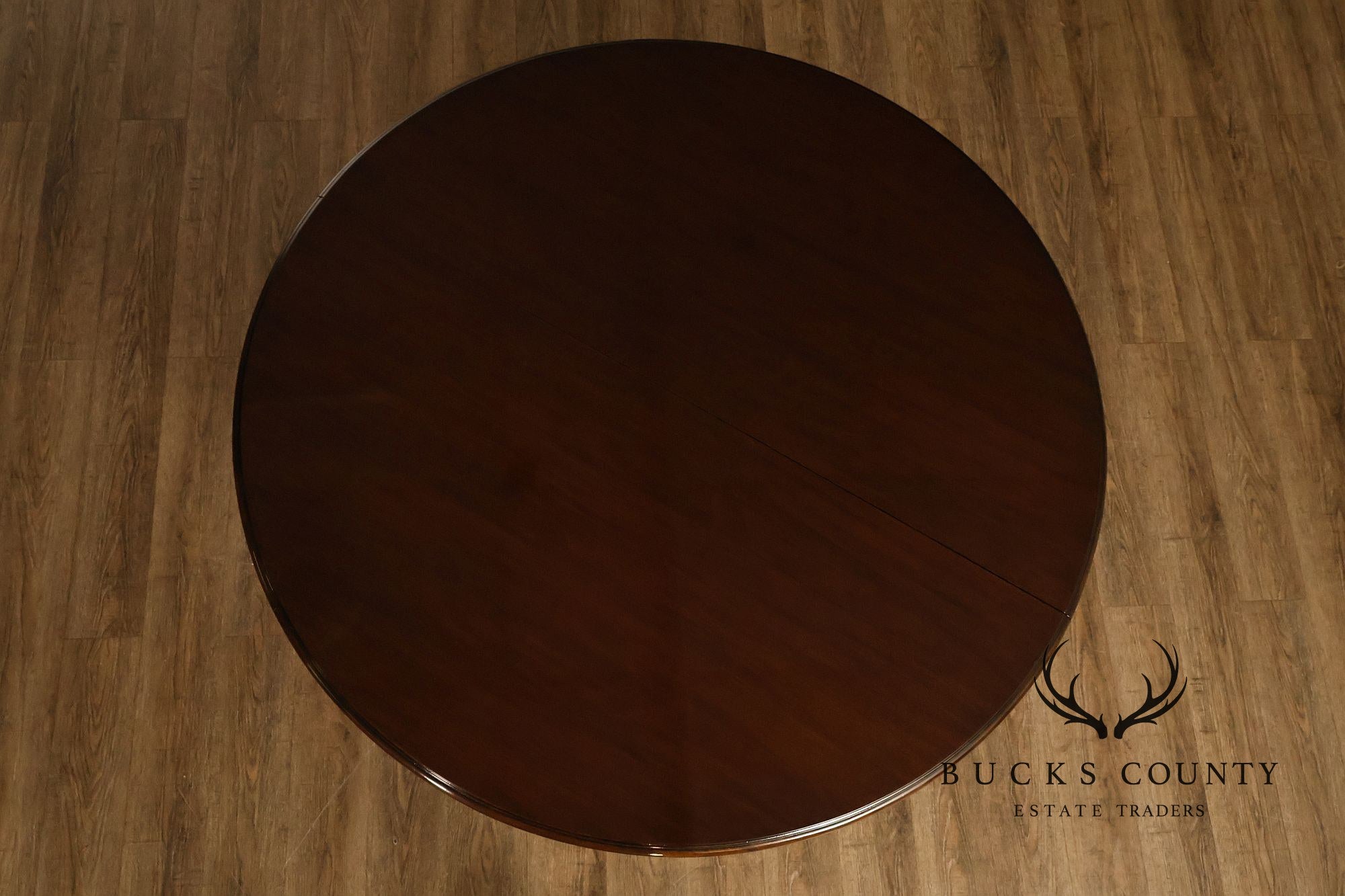 Empire Style 54" Round Mahogany Expandable Pedestal Dining Table