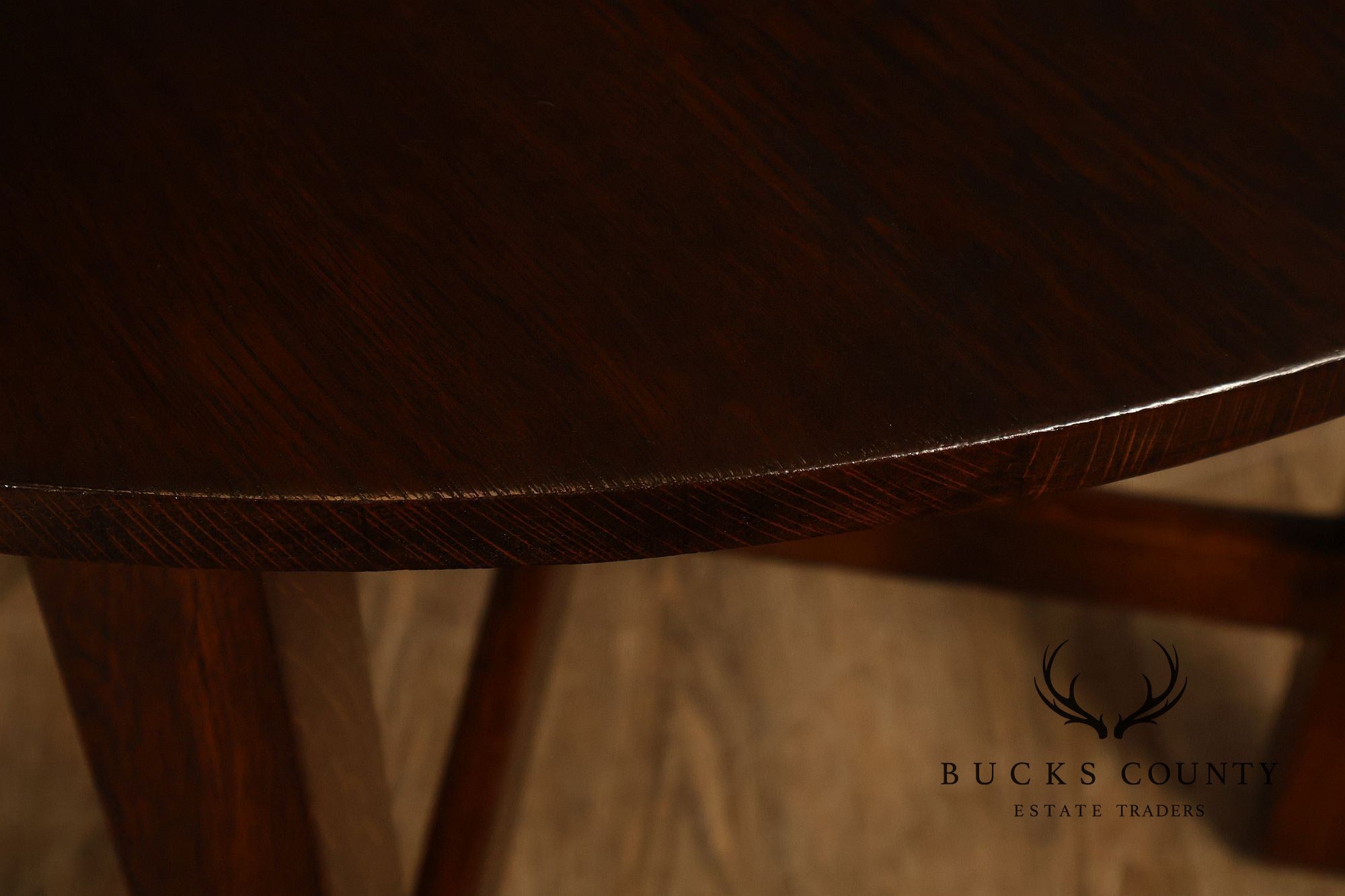 National Furniture Company Antique Mission Oak Round Lamp Table