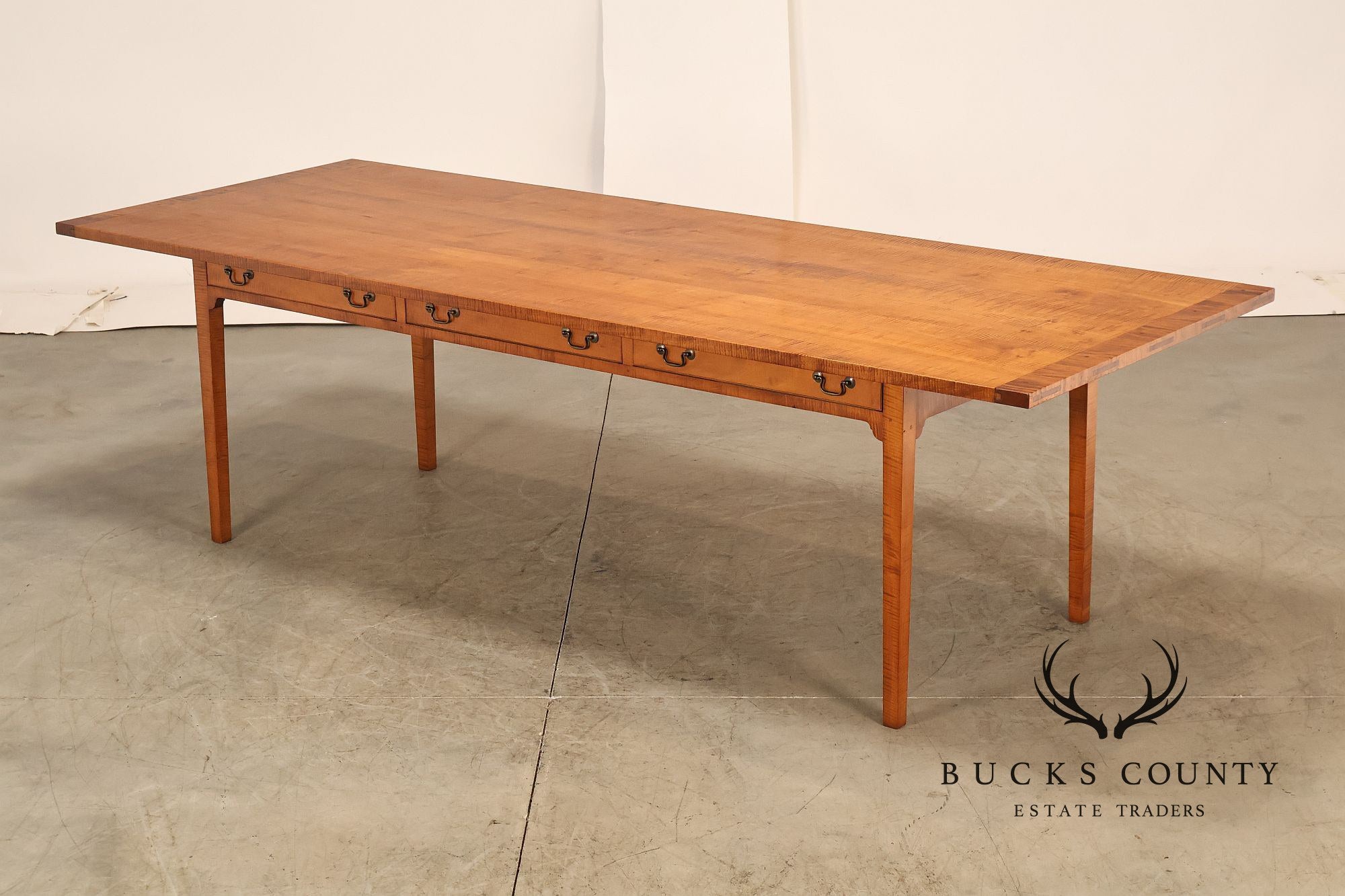 Irion Company Custom Tiger Maple Farmhouse Dining Table