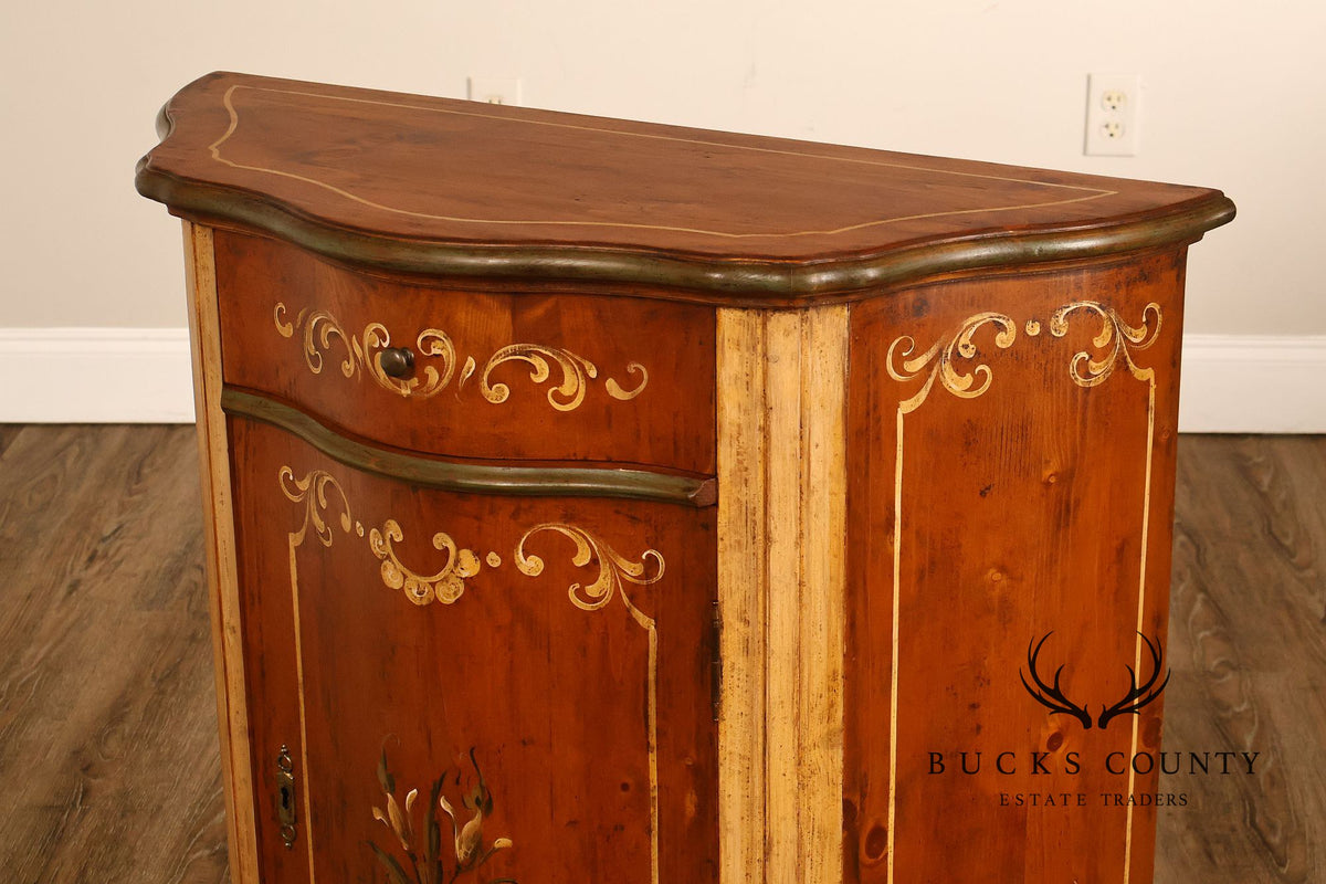 Venetian Style Hand Painted Console Cabinet