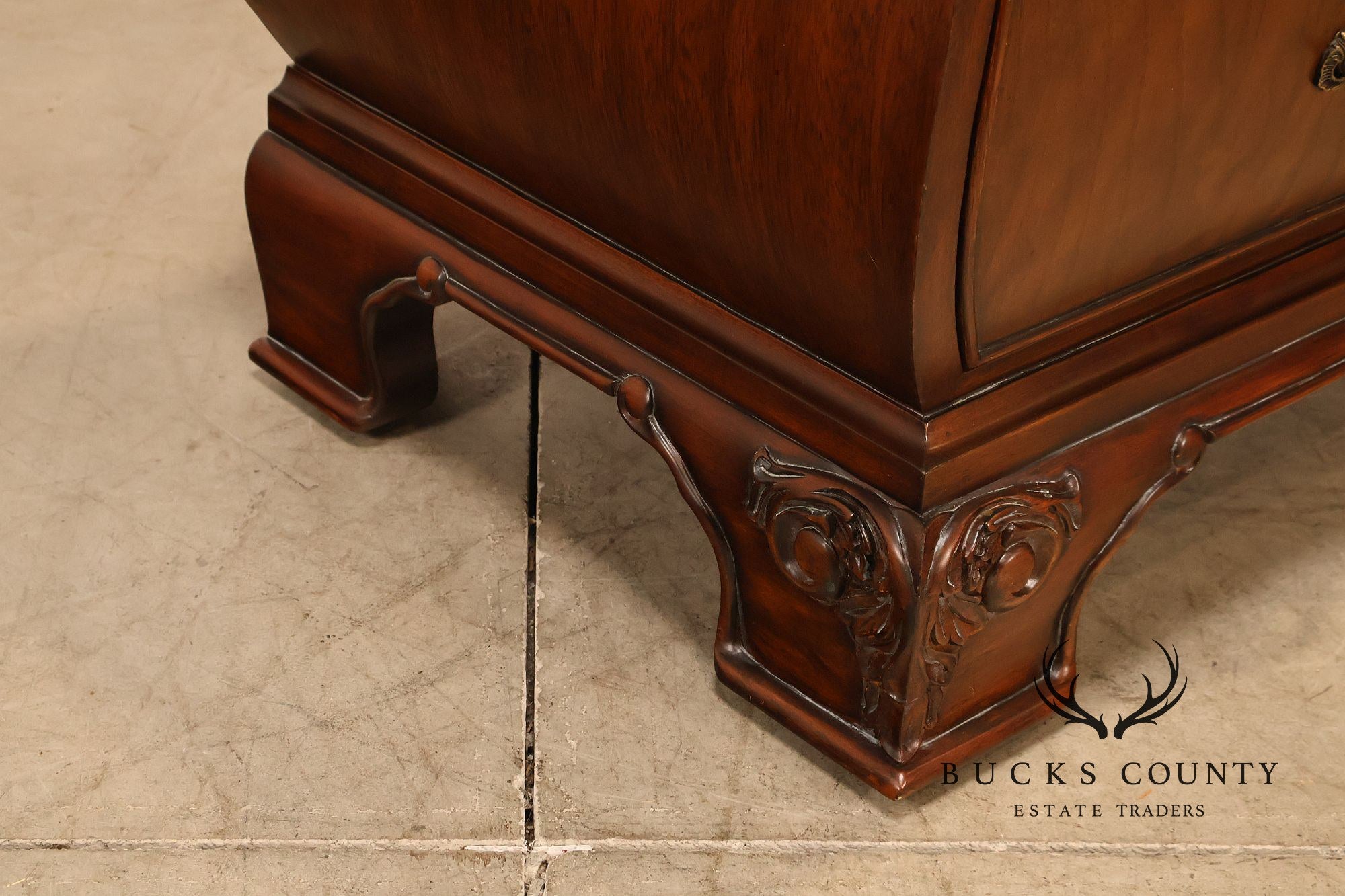 Ethan Allen Townhouse Collection Burlwood Bombe Chest