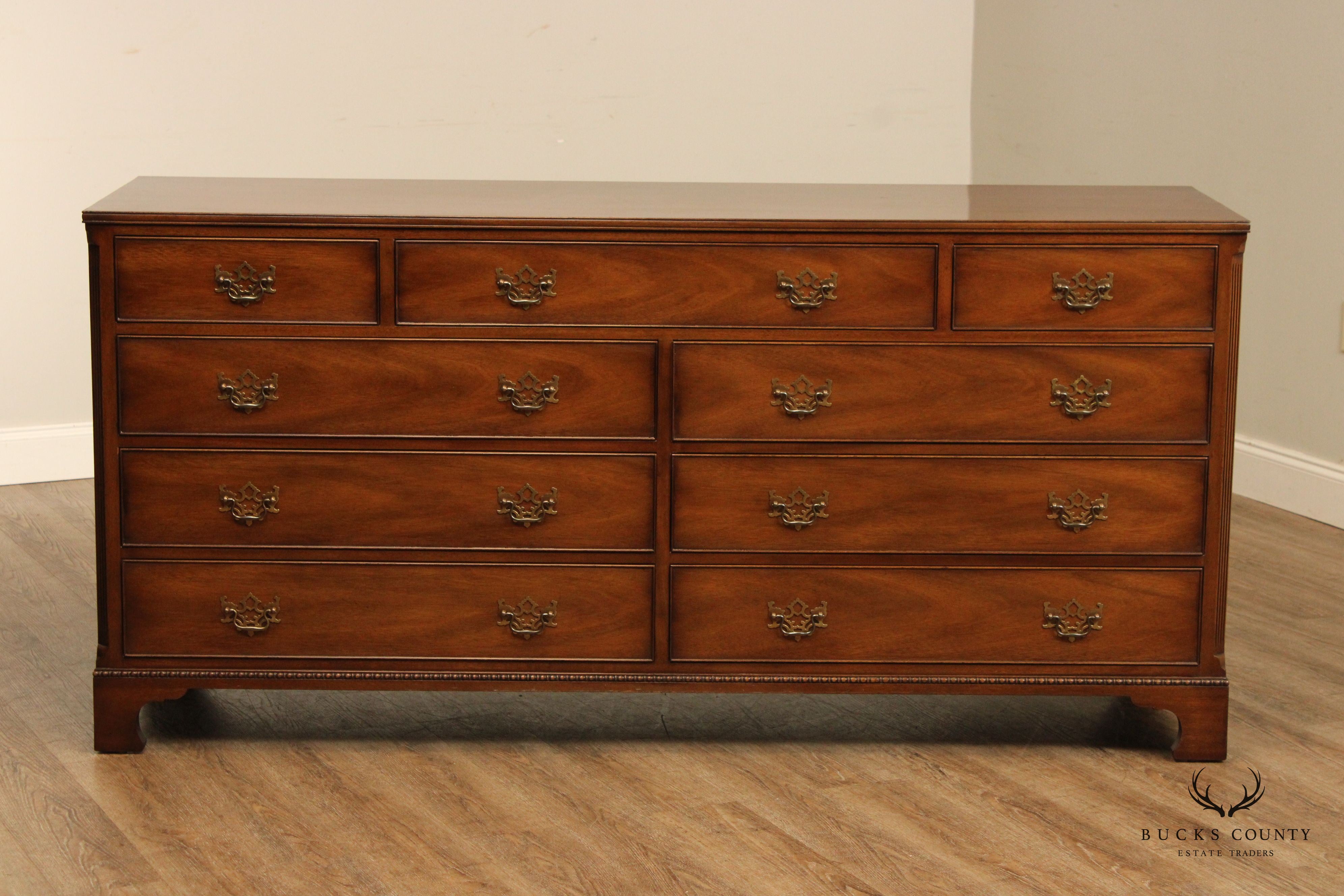 Kittinger Chippendale Style Mahogany Double Dresser