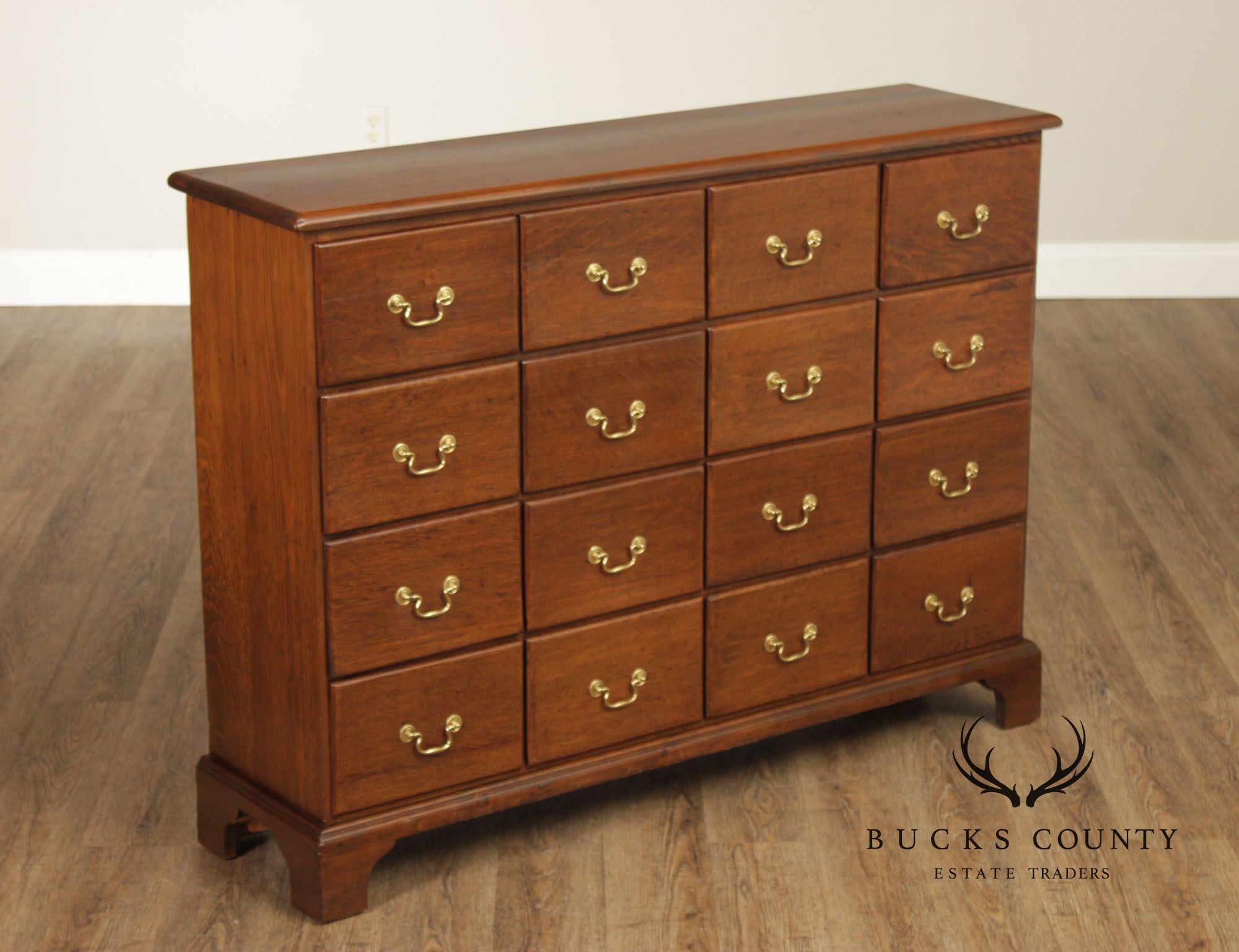 Antique Oak and Poplar Sixteen Drawer Apothecary Chest