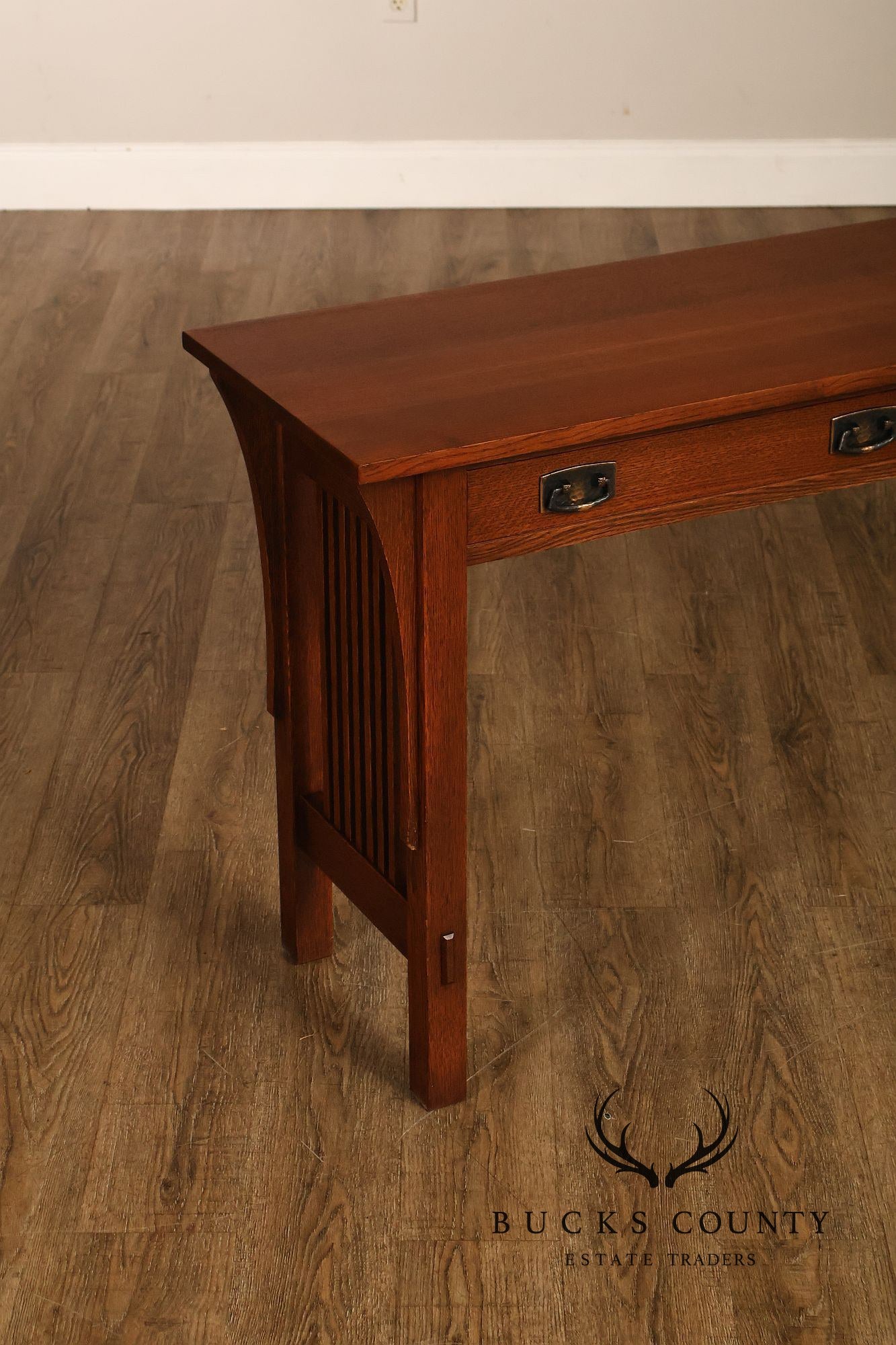 Stickley Mission Collection Oak Two Drawer Sofa Table