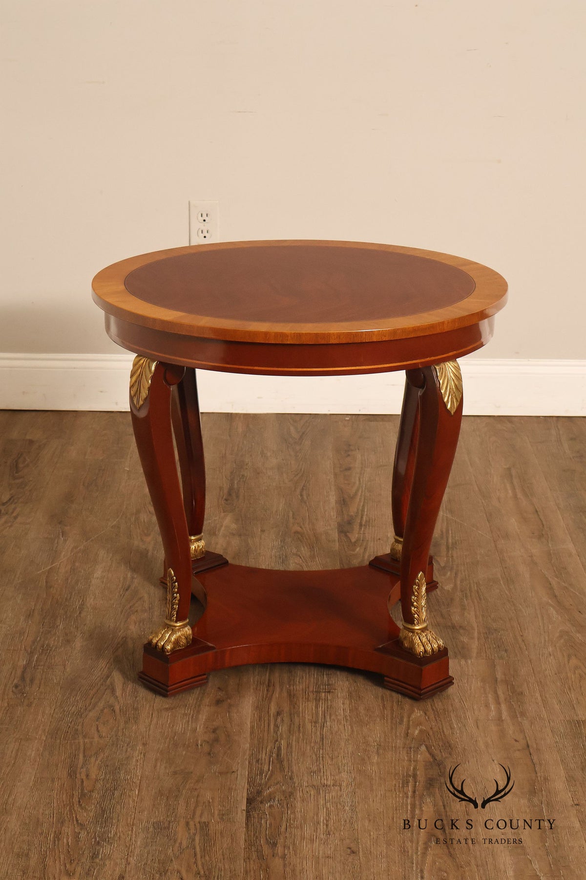 Kindel Empire Style Round Mahogany Occasional Table