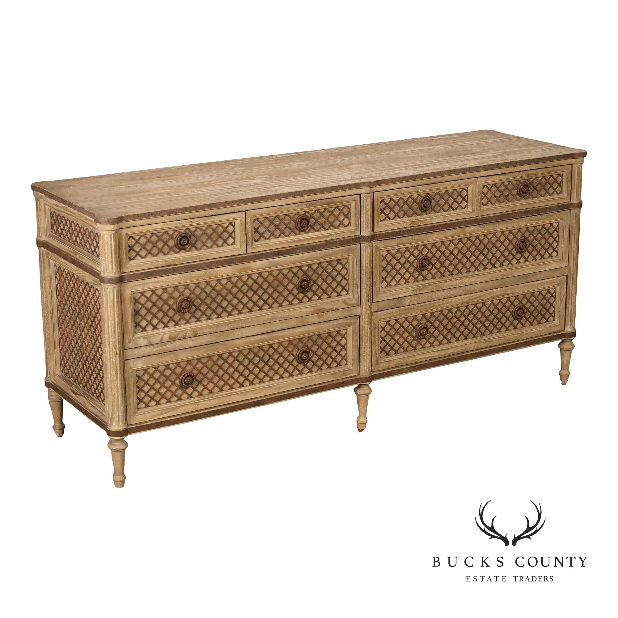Restoration Hardware Treillage Collection Louis XVI Style  Latticework Double Dresser