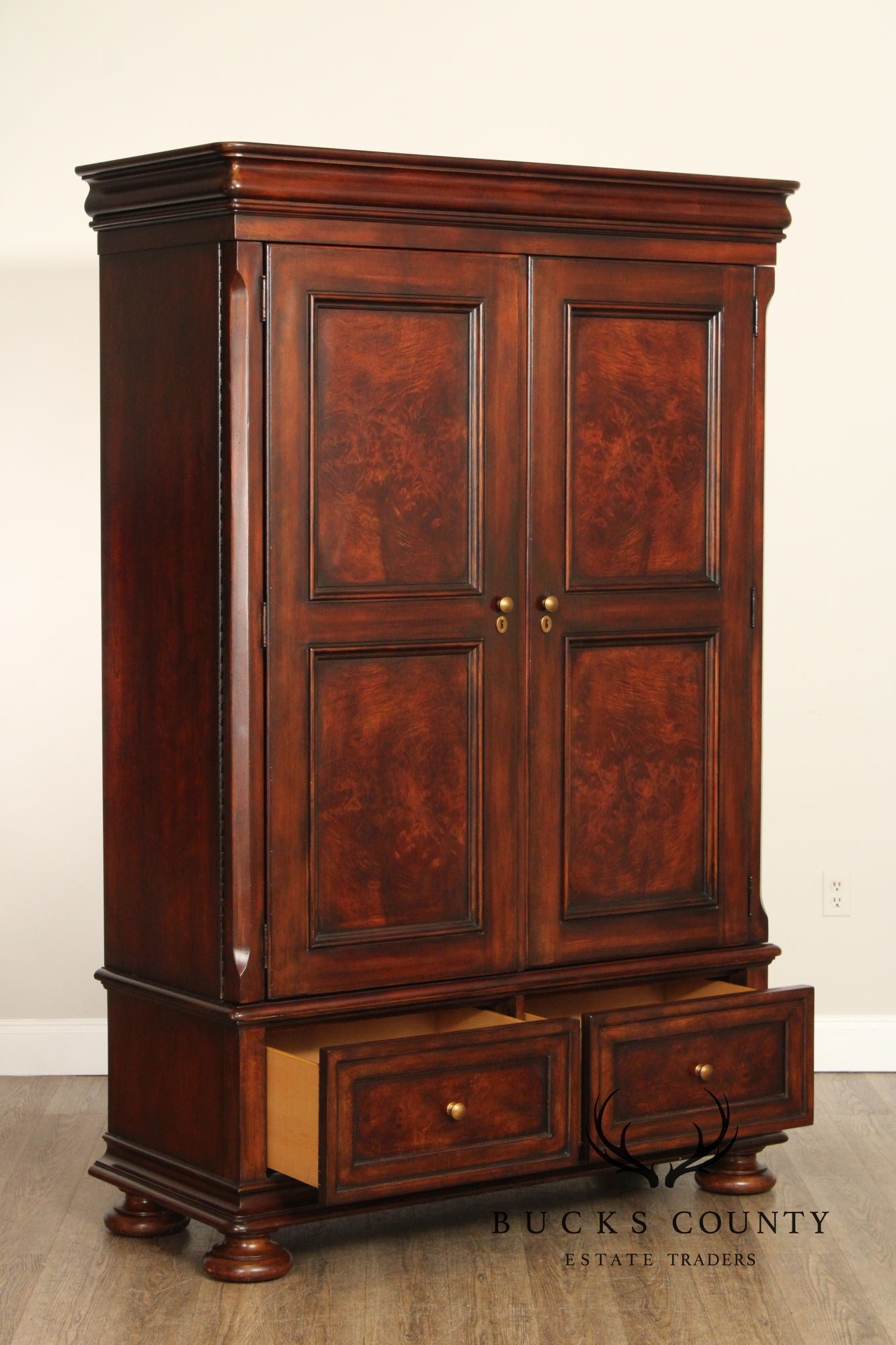 Bernhardt Rustic European Style Burlwood Armoire