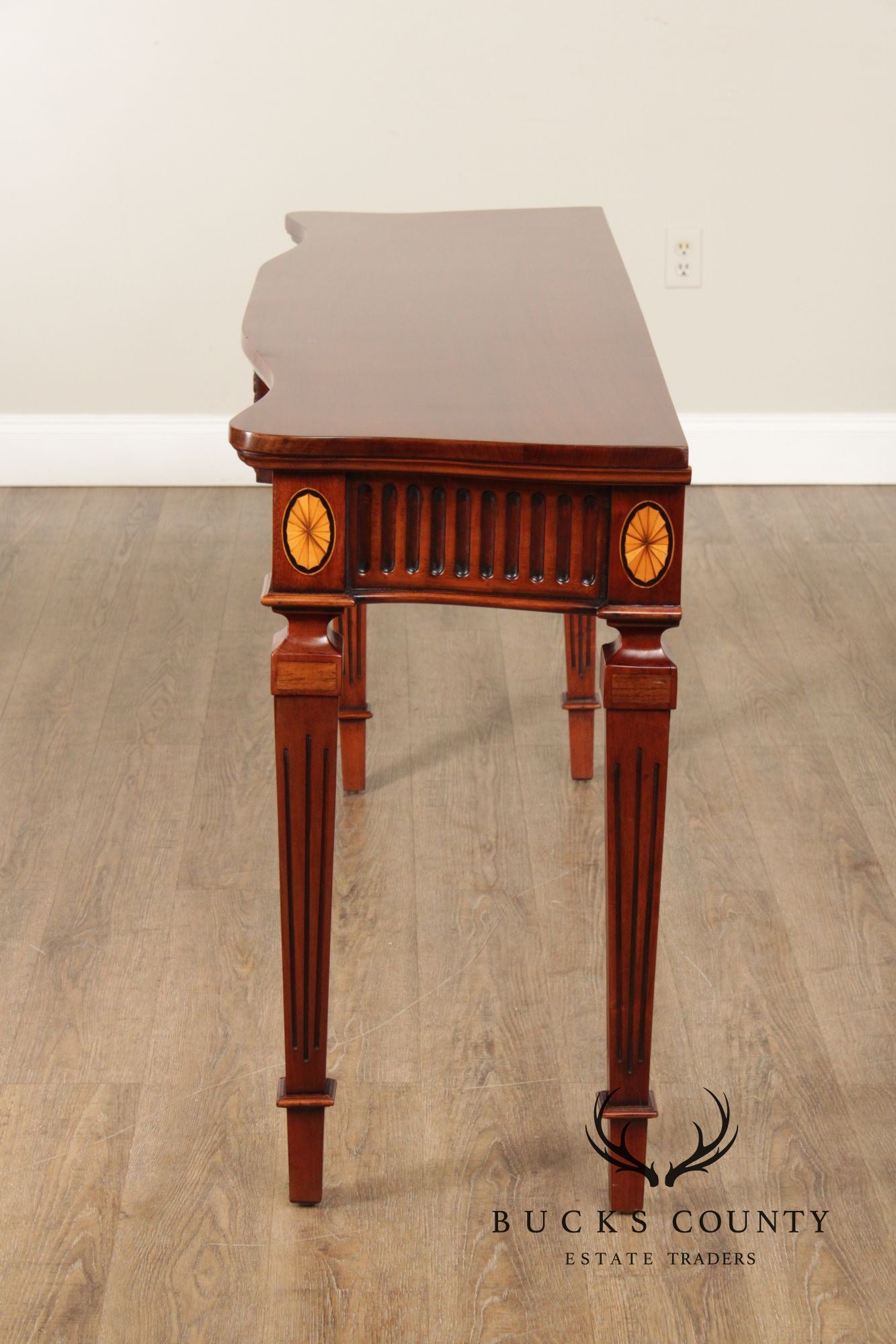 Victoria Collection Neoclassical Style Inlaid Mahogany Console Table