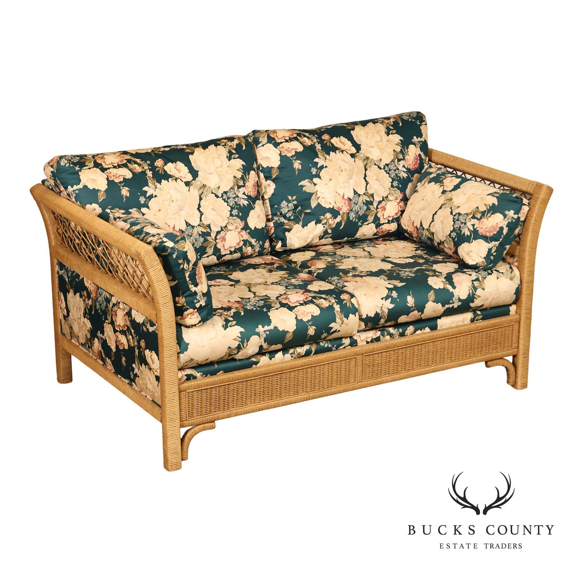 Lexington Henry Link Furniture Upholstered Wicker Loveseat