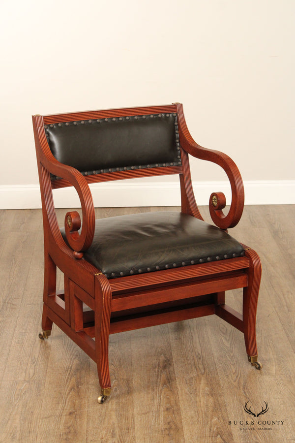 Councill Craftsmen Anglo Indian Style Metamorphic Library Ladder Armchair