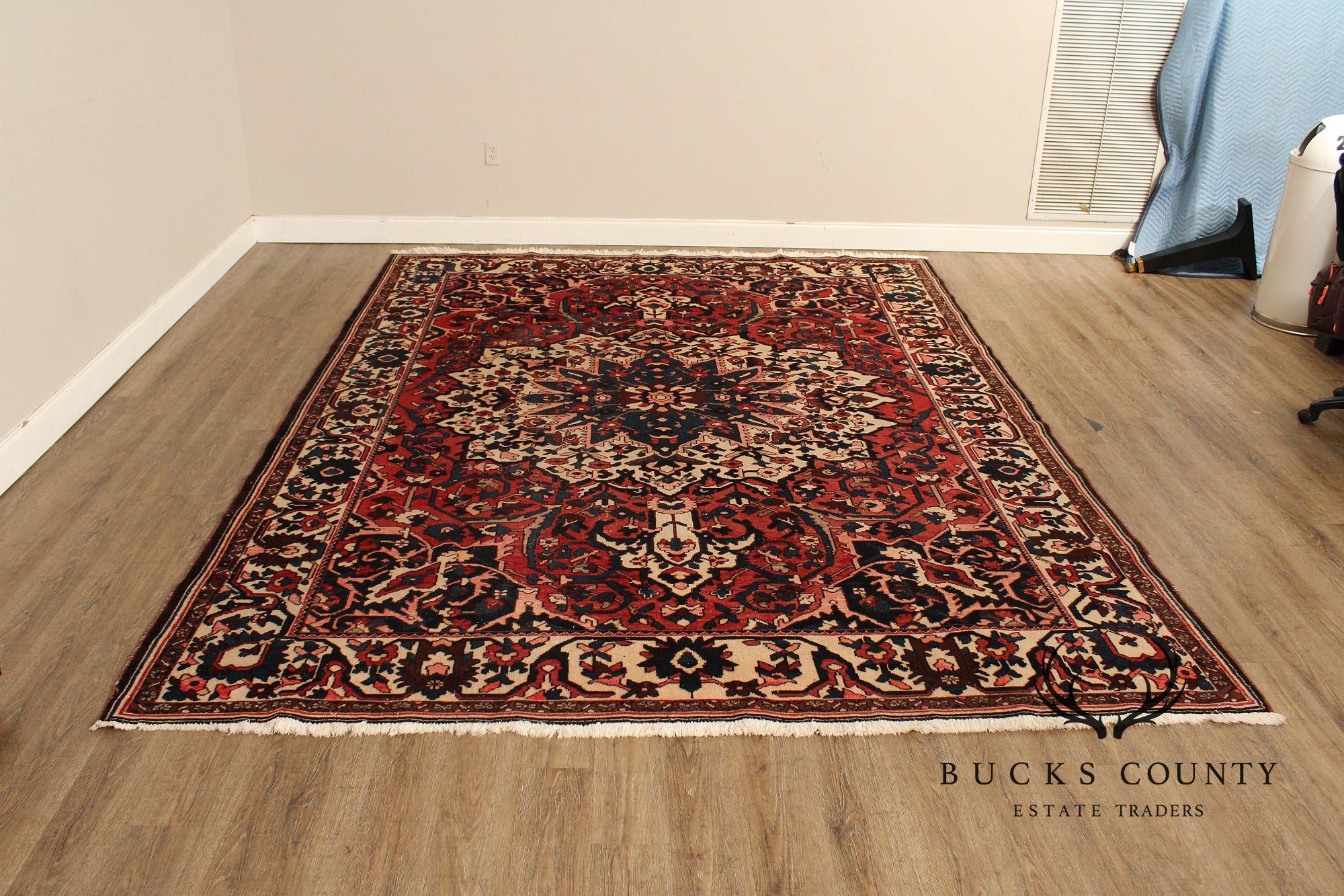 Vintage Persian Hand Knotted  Heriz Area Rug 8' 9" x 11' 11"