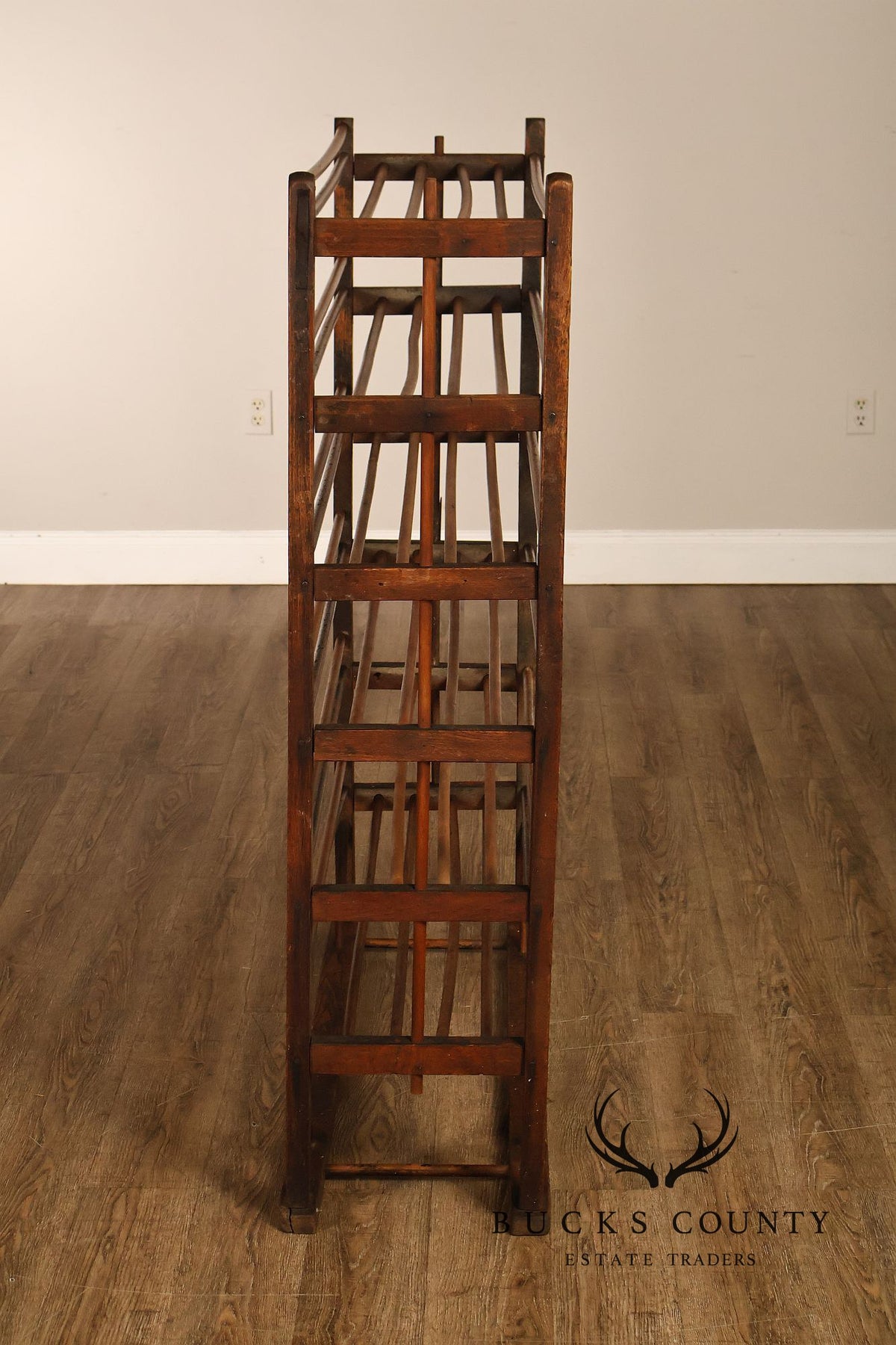 Antique Six-Tier Wooden Shoe Drying Rack