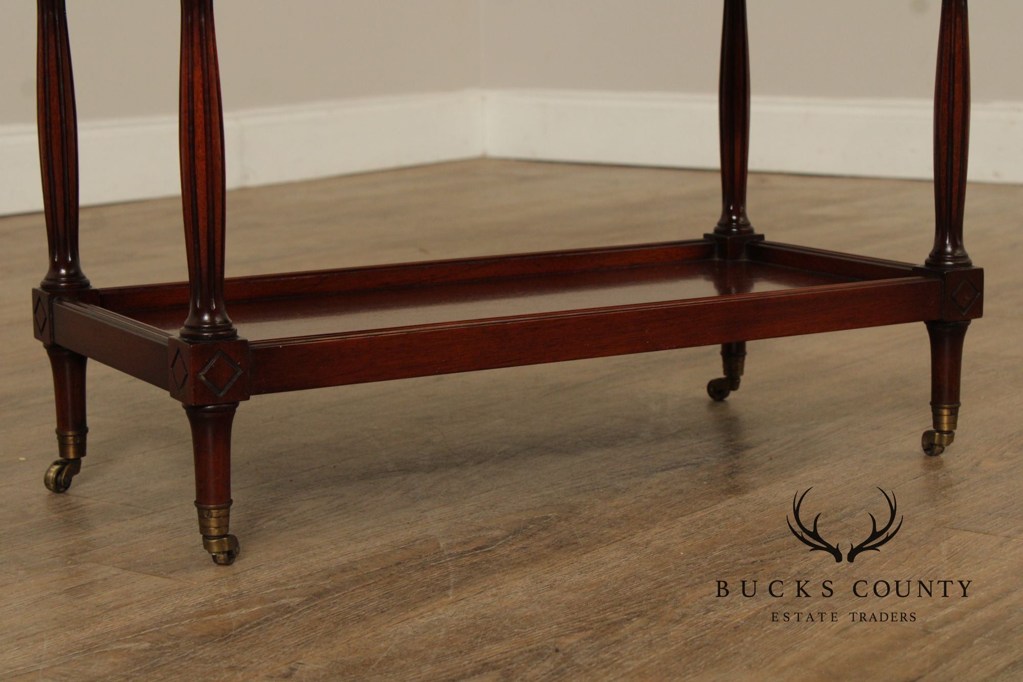 Regency Style Vintage Marble Top Mahogany Side Table