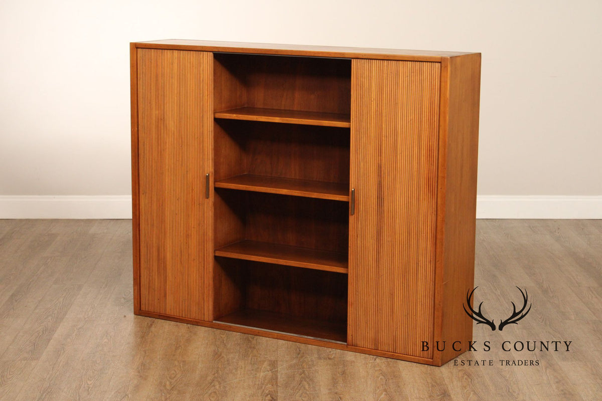 Baker Mid Century Modern Sliding Door Bookcase