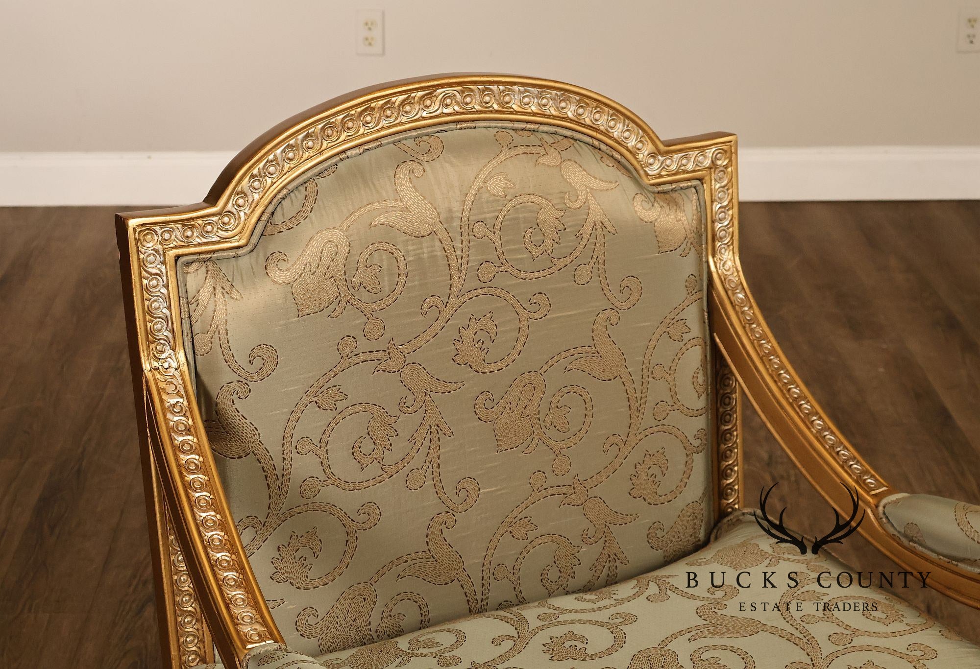 French Louis XVI Style Pair of Bergere Armchairs