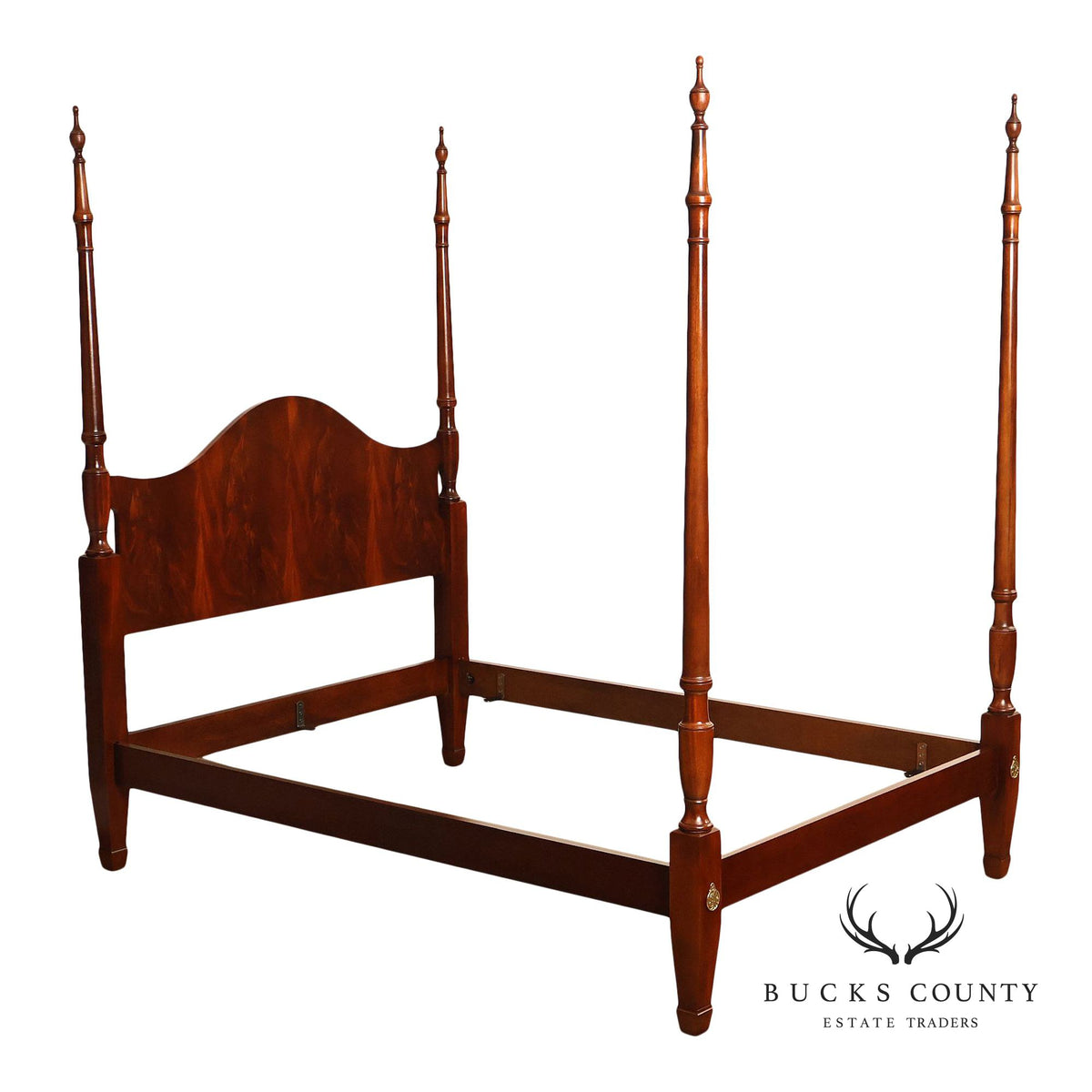 Hickory Chair Co. Georgian Style Queen Size Mahogany Four Poster Bed