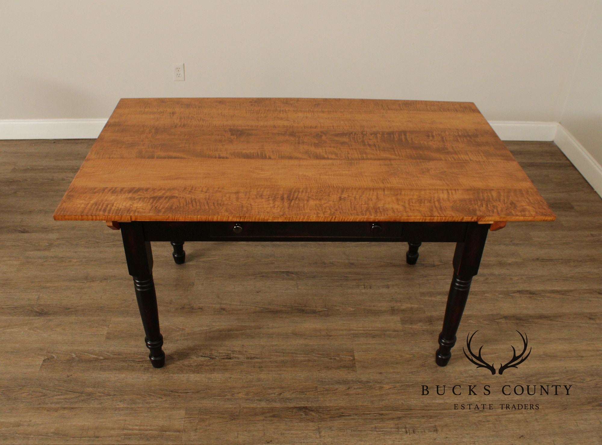 Old Road Furniture Tiger Maple Farmhouse Extendable Dining Table