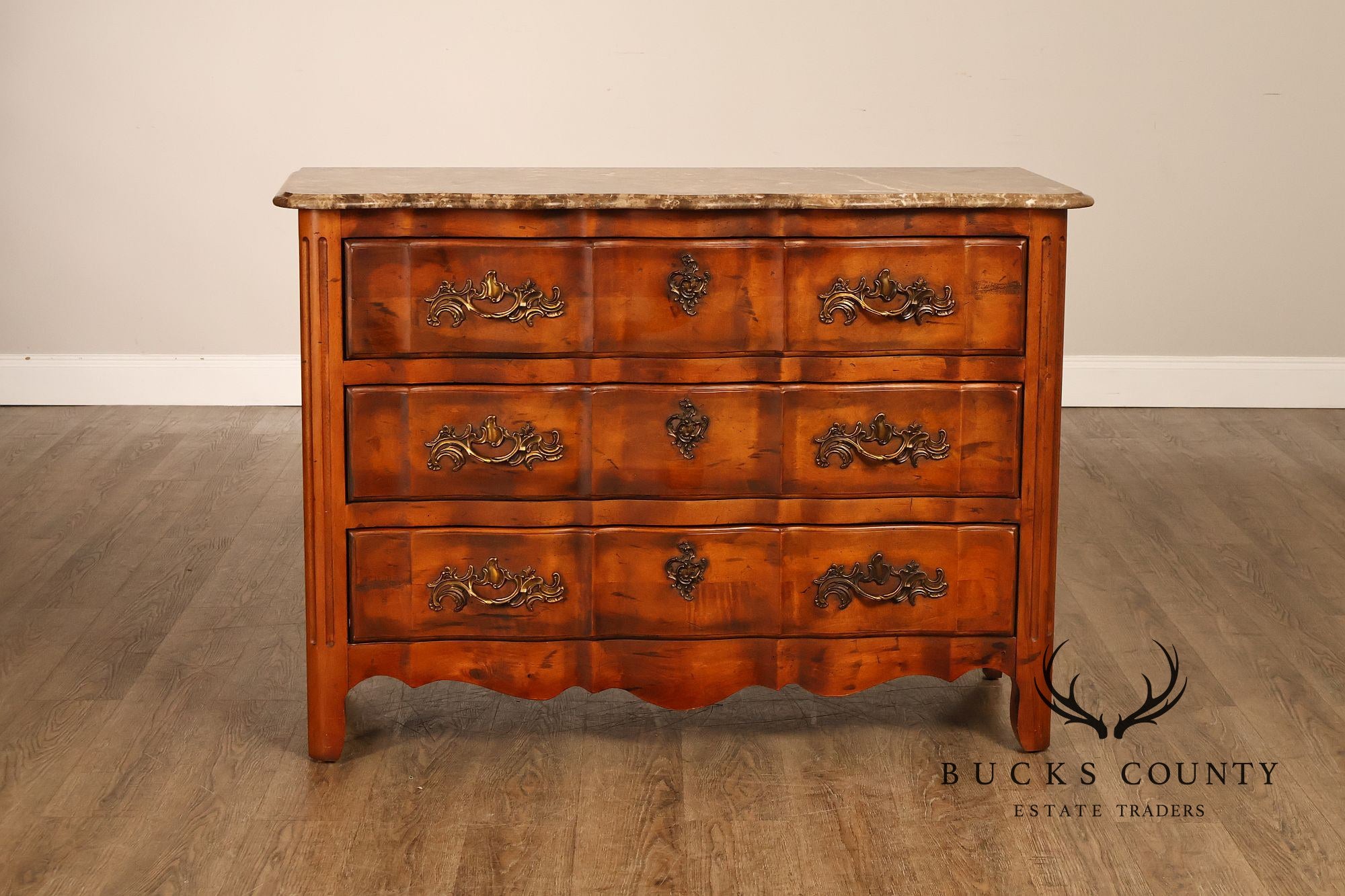Century Furniture  French Provincial Style Marble Top Chest