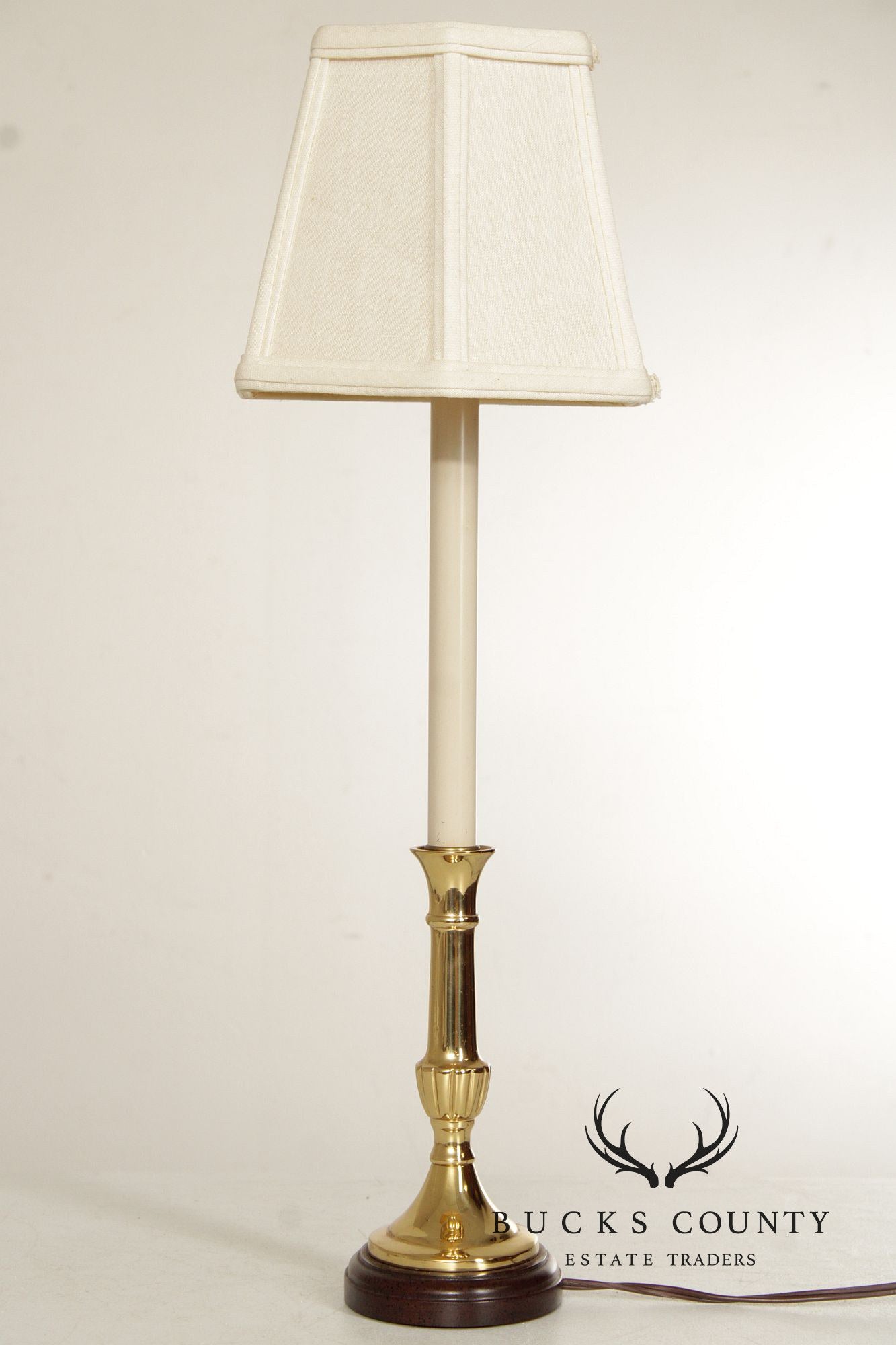 Kaiser Kuhn Lighting  Vintage Pair of Brass Candlestick Table Lamps