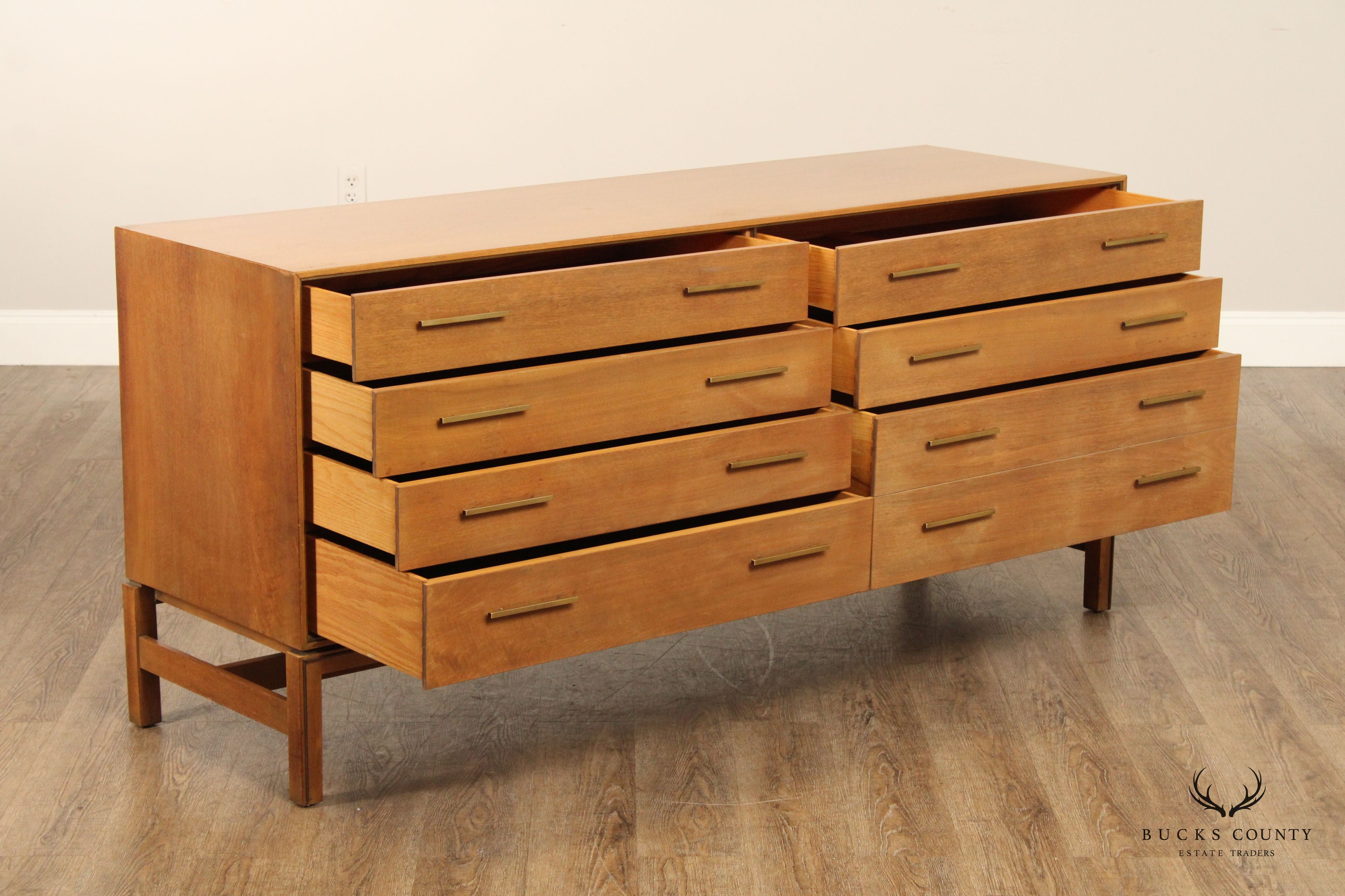 Johnson Furniture Mid Century Modern Walnut Long Dresser
