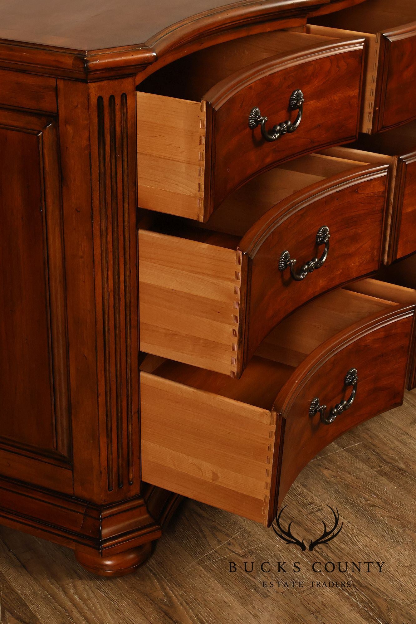 Ethan Allen Tuscany Serpentine Nine-Drawer Dresser In Cherry Finish