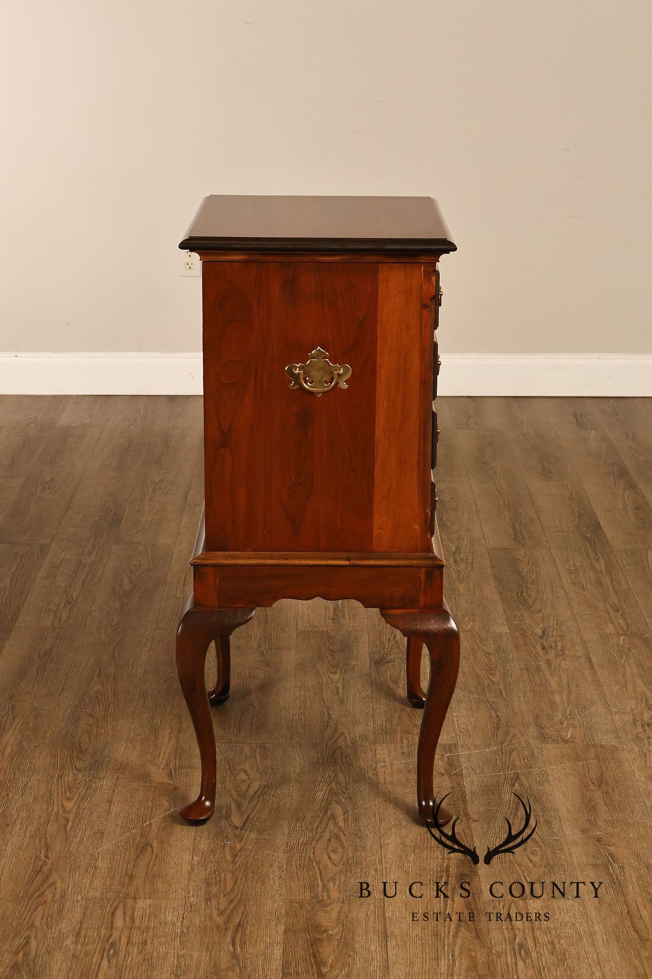 Custom Crafted Queen Anne Style Cherry Silver Chest On Frame
