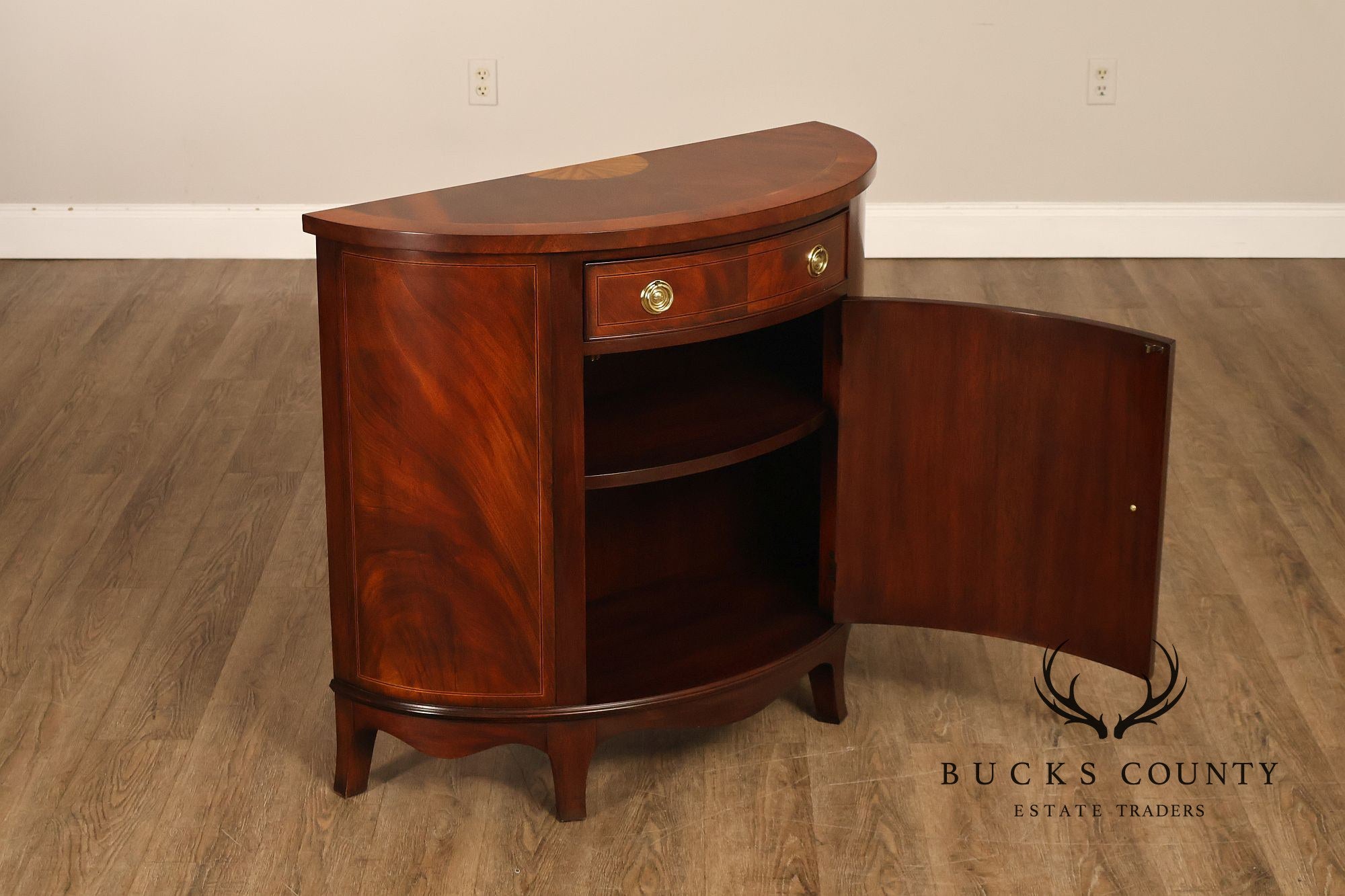 Henkel Harris Georgian Style Mahogany Demilune Console
