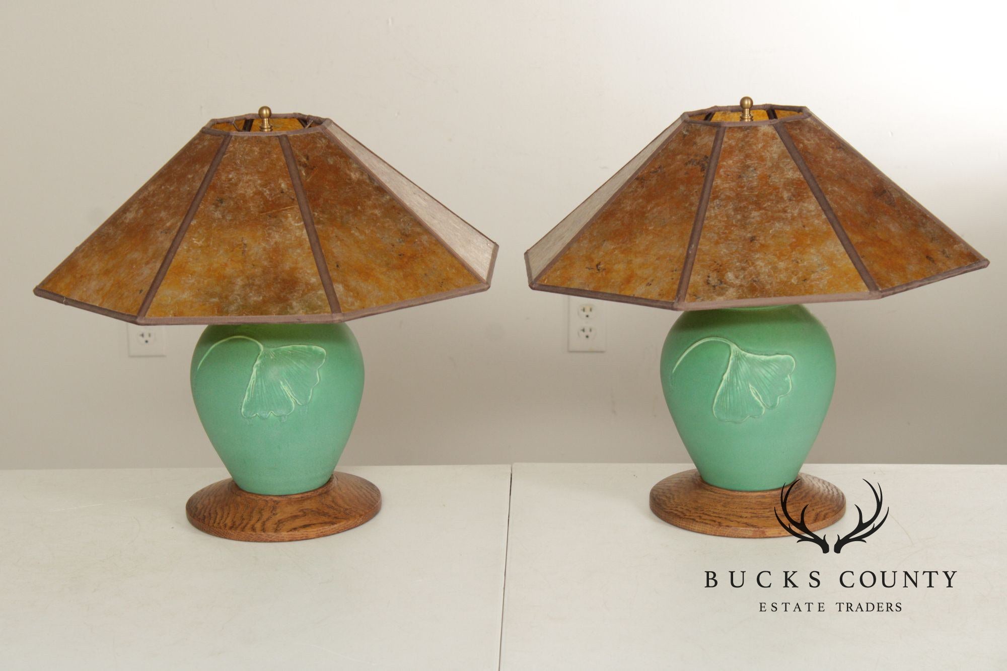 Suzanne Thomas Arts & Crafts Style Pair of Table Lamps