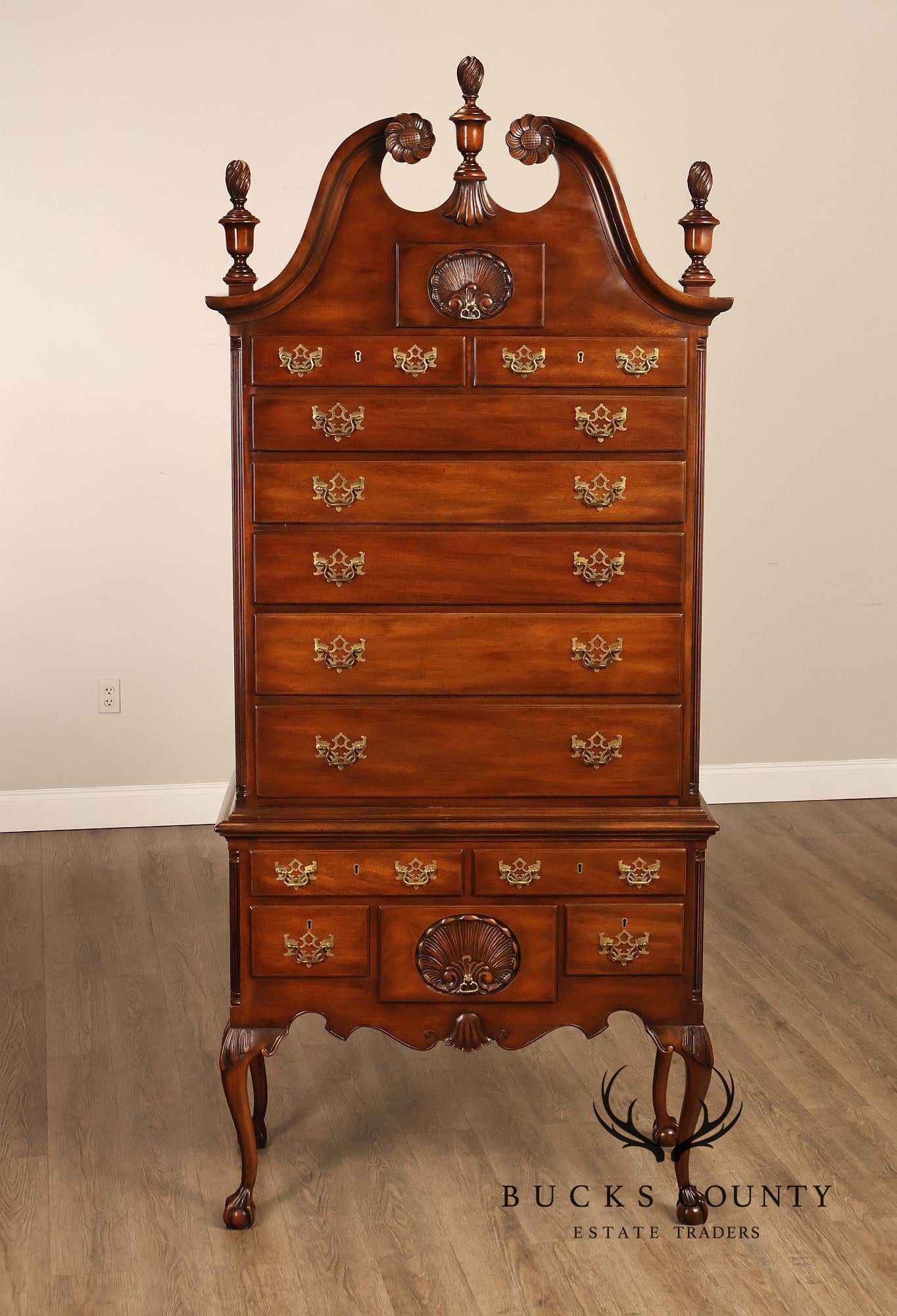 Kittinger Chippendale Style Mahogany Highboy