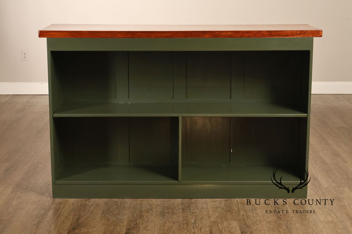 Custom Painted Wood Bar With Solid Wood Top