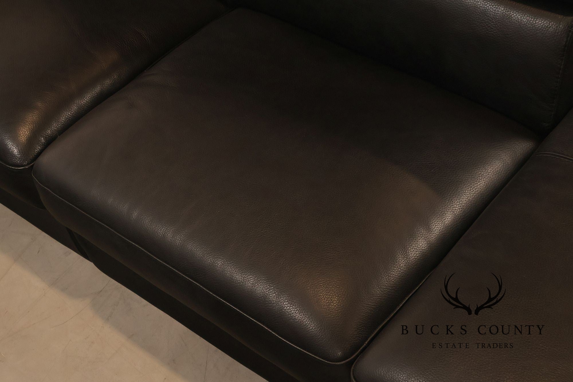 Italian Homes Contemporary Black Leather Sectional Sofa