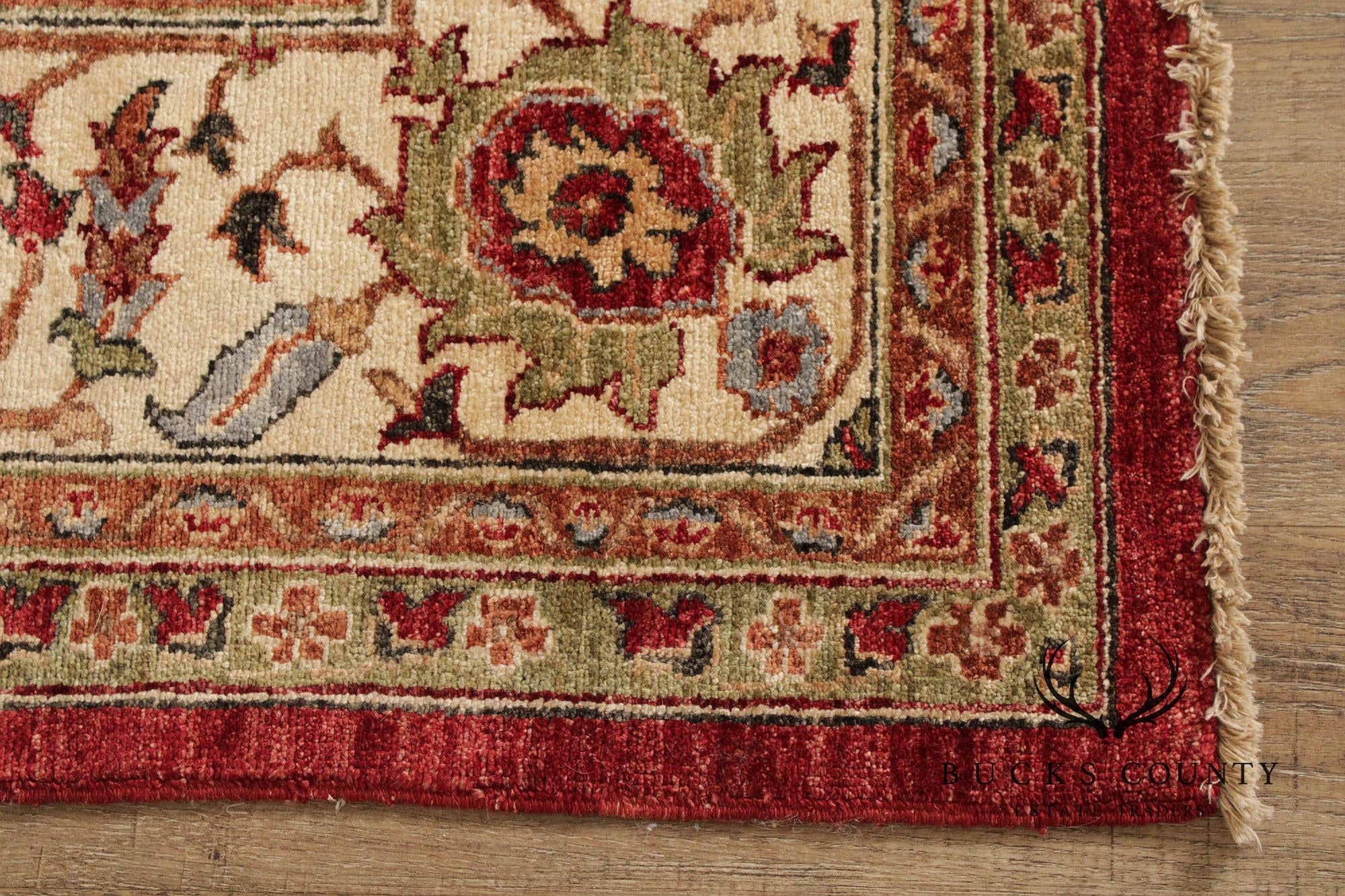 Persian Heriz Style Wool Area Rug With Red Field 8'x10'