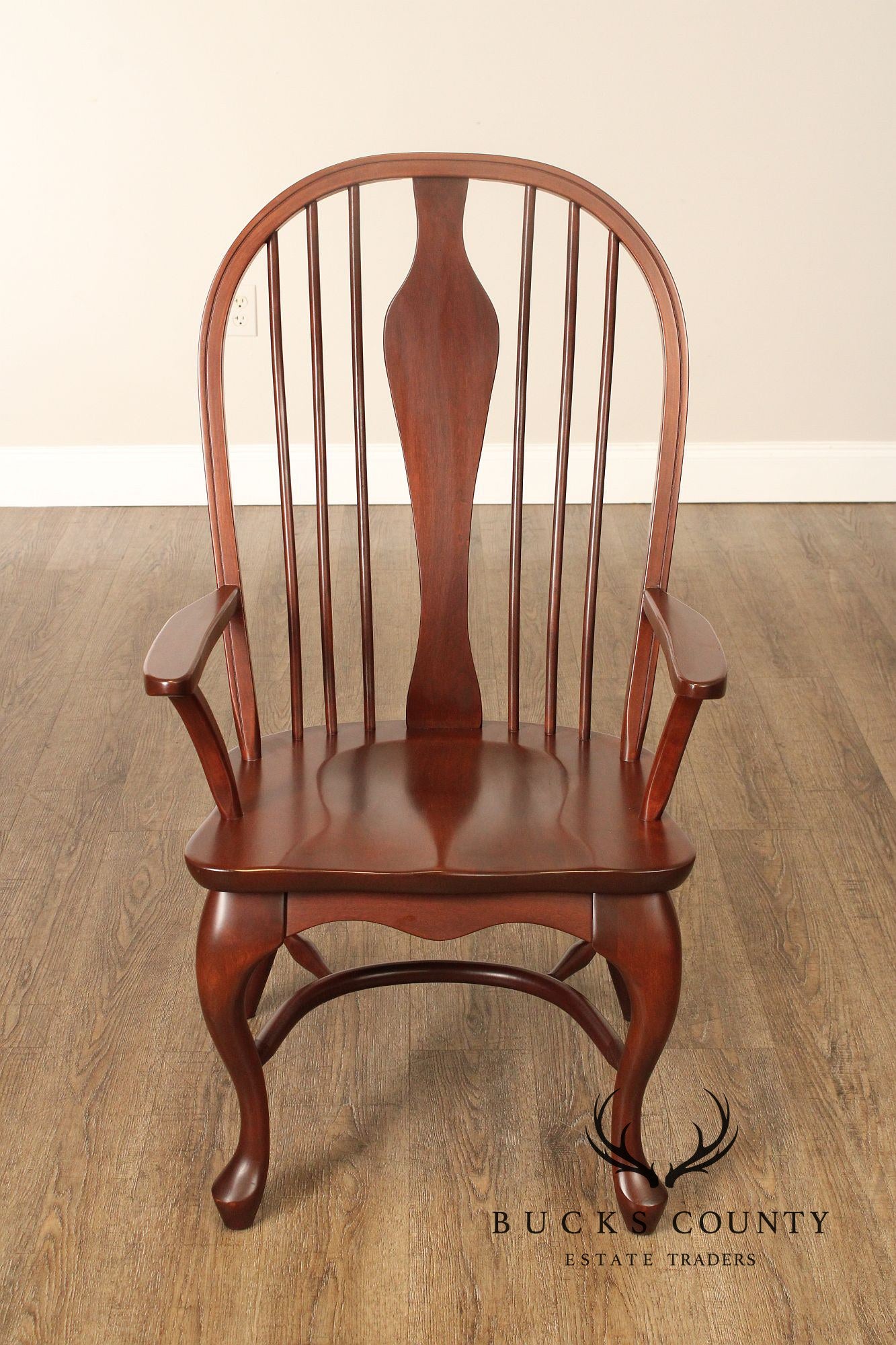 Custom Quality Set Of Six Cherry Windsor Style Dining Chairs