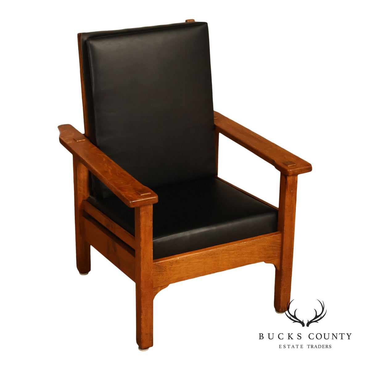 Antique Stickley Brothers Mission Oak Adjustable Morris Chair