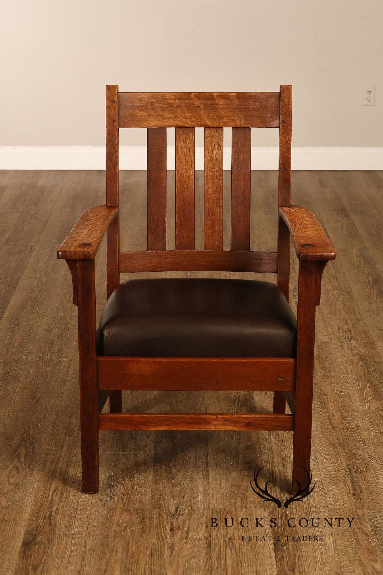 Antique Mission Quarter Sawn Oak Armchair